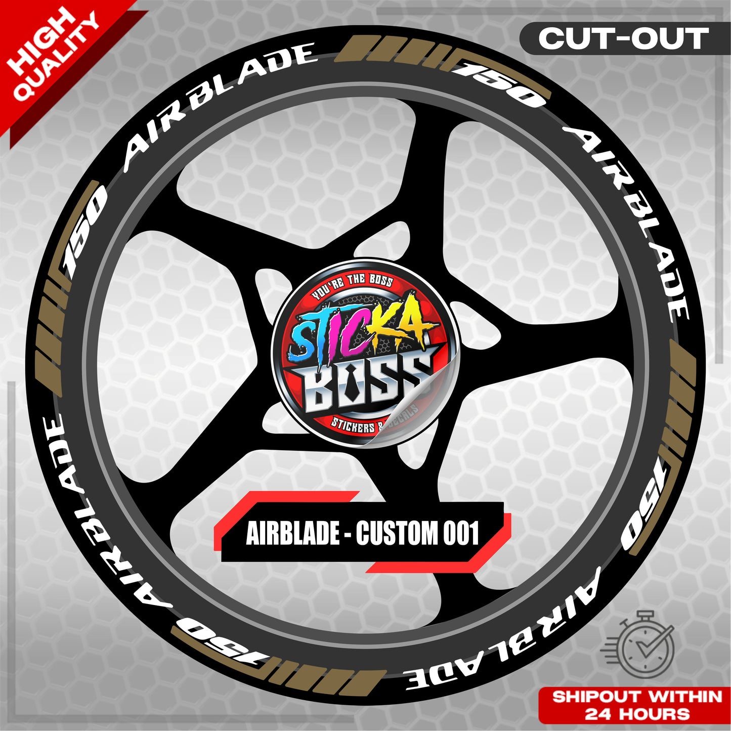 AIRBLADE 150 MAG STICKER SET ( 2 MAGS ) - CUSTOM 001 | VINYL WATERPROOF CUT-OUT DECALS