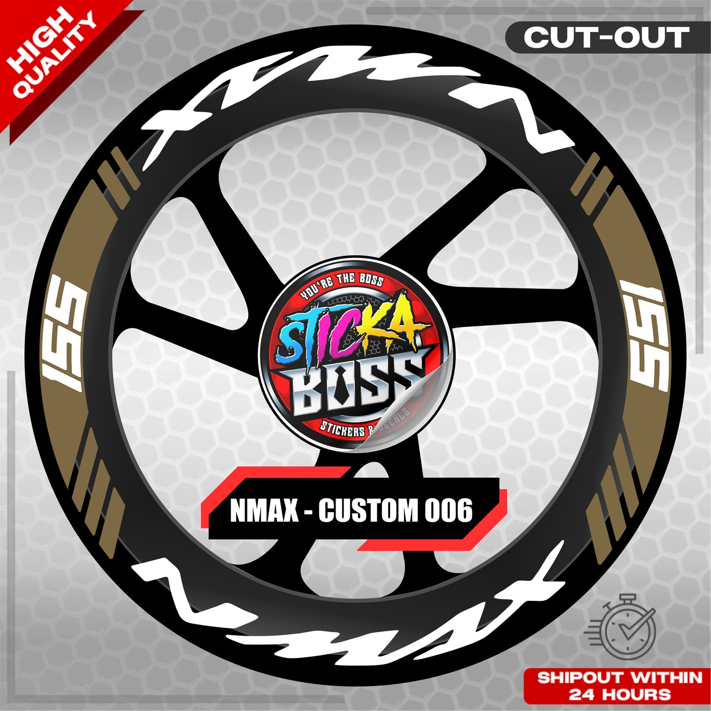 NMAX 155 MAG STICKER SET ( 2 MAGS ) - CUSTOM 006 | VINYL WATERPROOF CUT-OUT DECALS