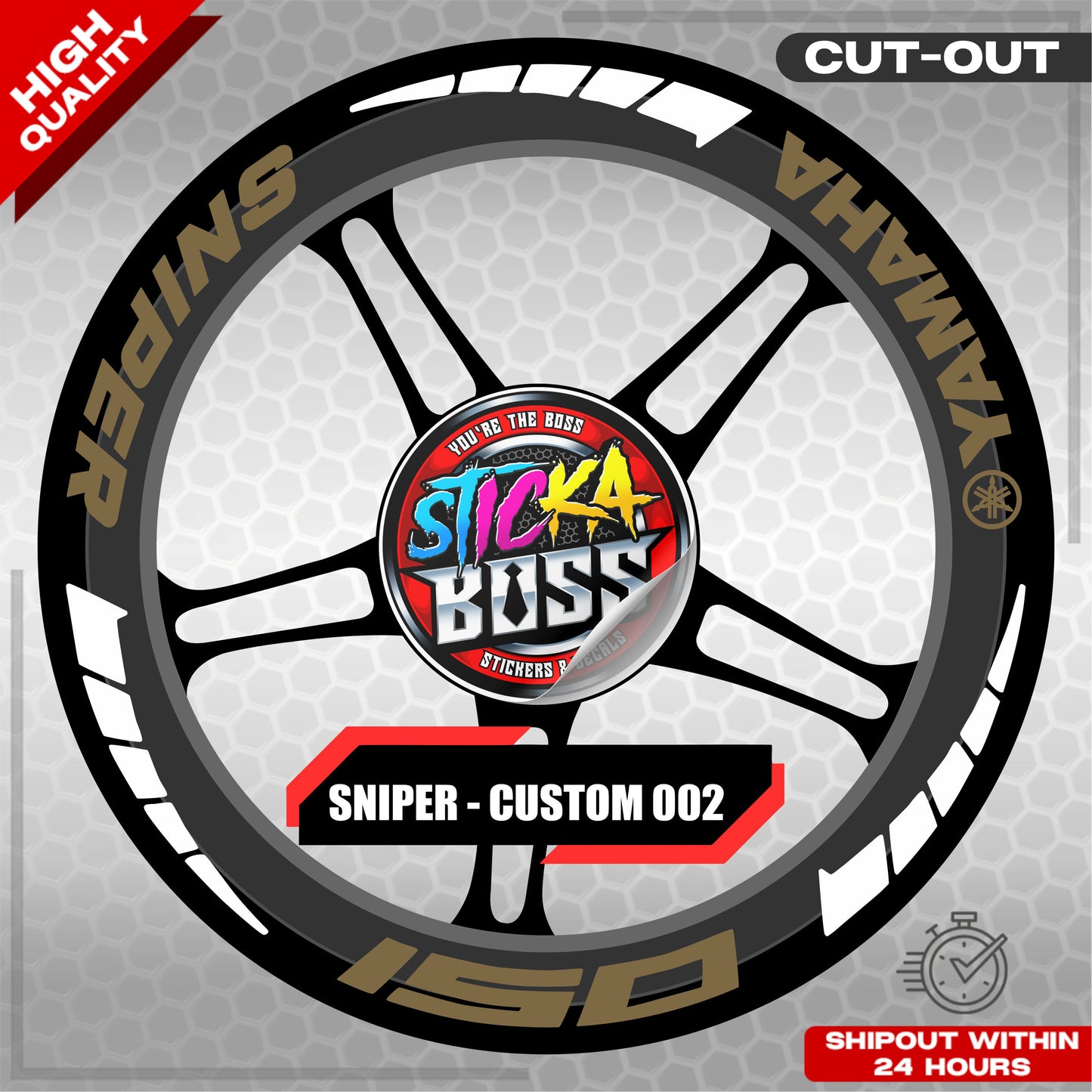 SNIPER 150 / 155 MAGS STICKER SET ( 2 MAGS ) - CUSTOM 002 | VINYL WATERPROOF CUT-OUT DECALS