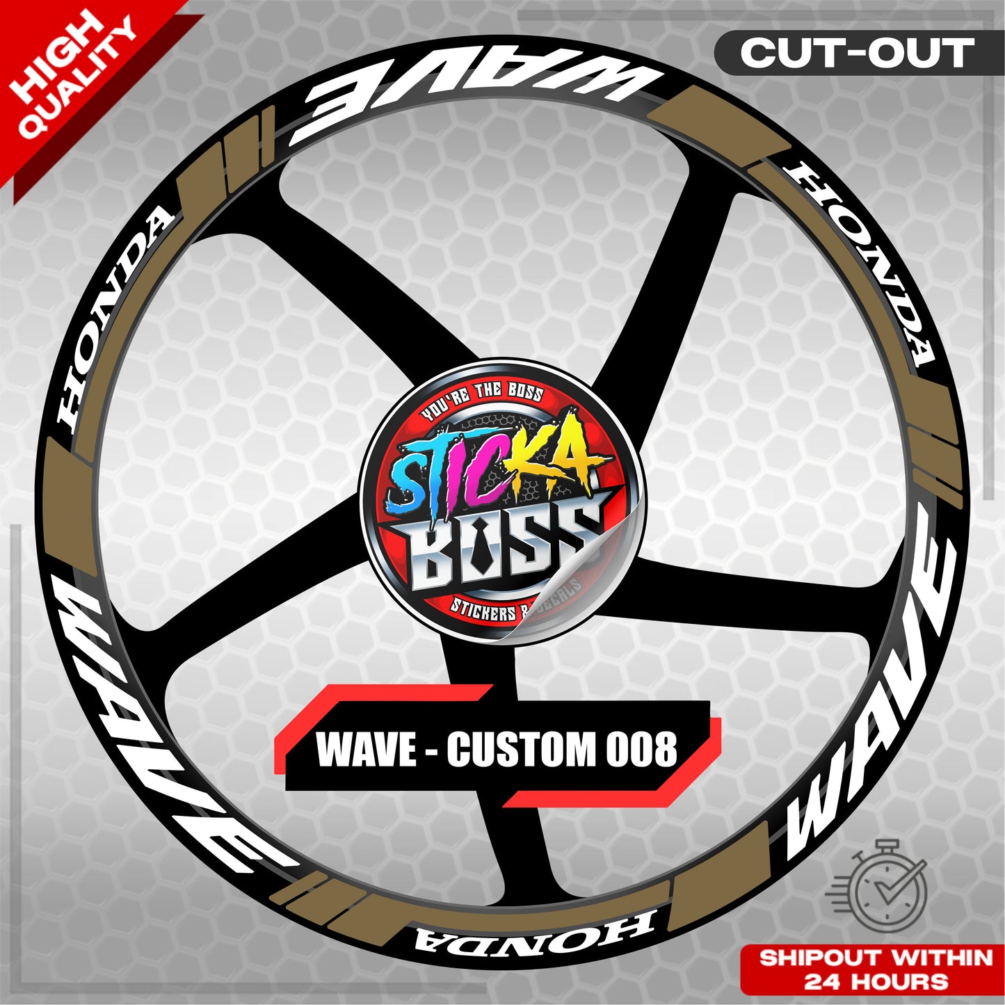 WAVE 110 / 125 MAG STICKER SET ( 2 MAGS ) - CUSTOM 008 | VINYL WATERPROOF CUT-OUT DECALS