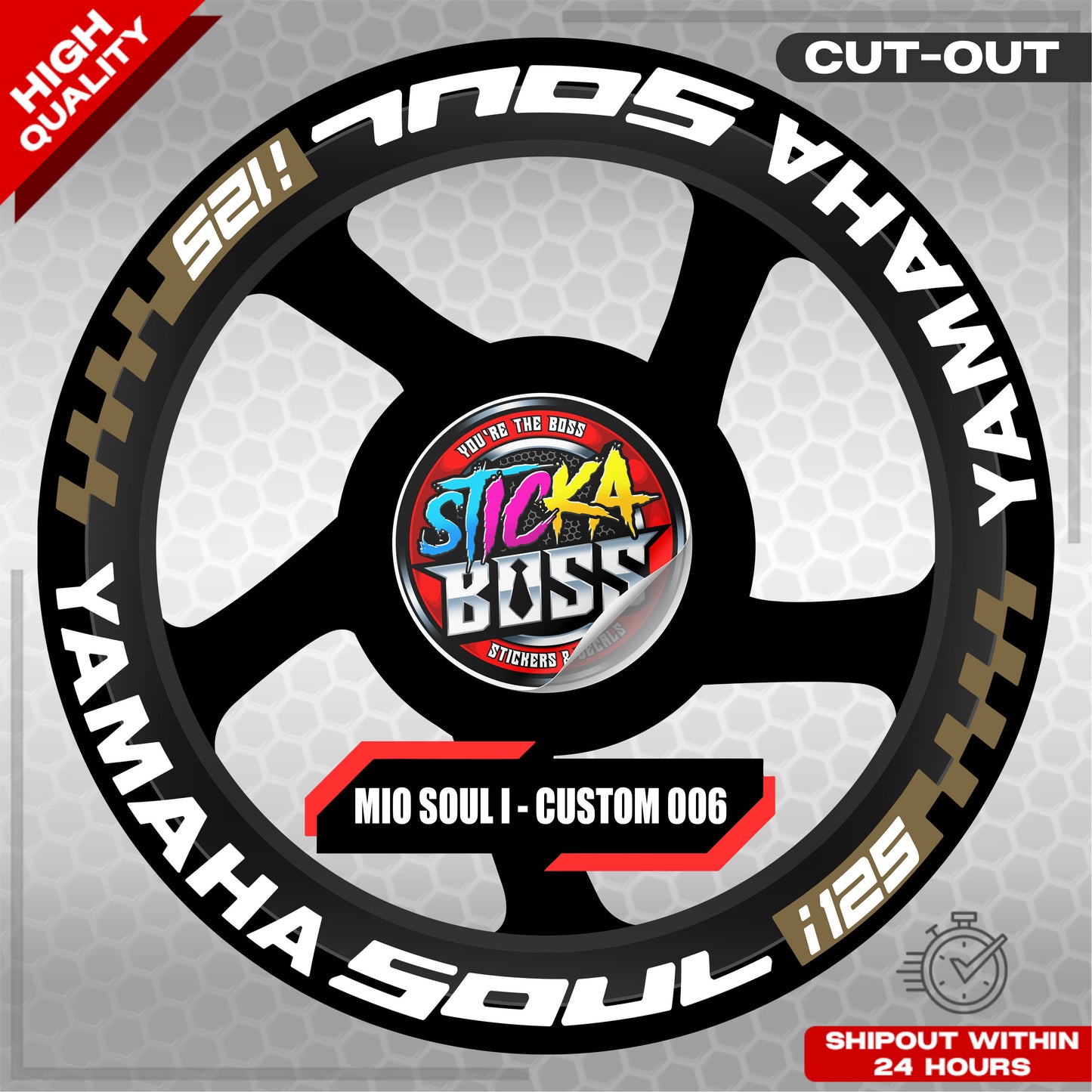 MIO SOUL I 125 MAG STICKER SET ( 2 MAGS ) - CUSTOM 006 | VINYL WATERPROOF CUT-OUT DECALS