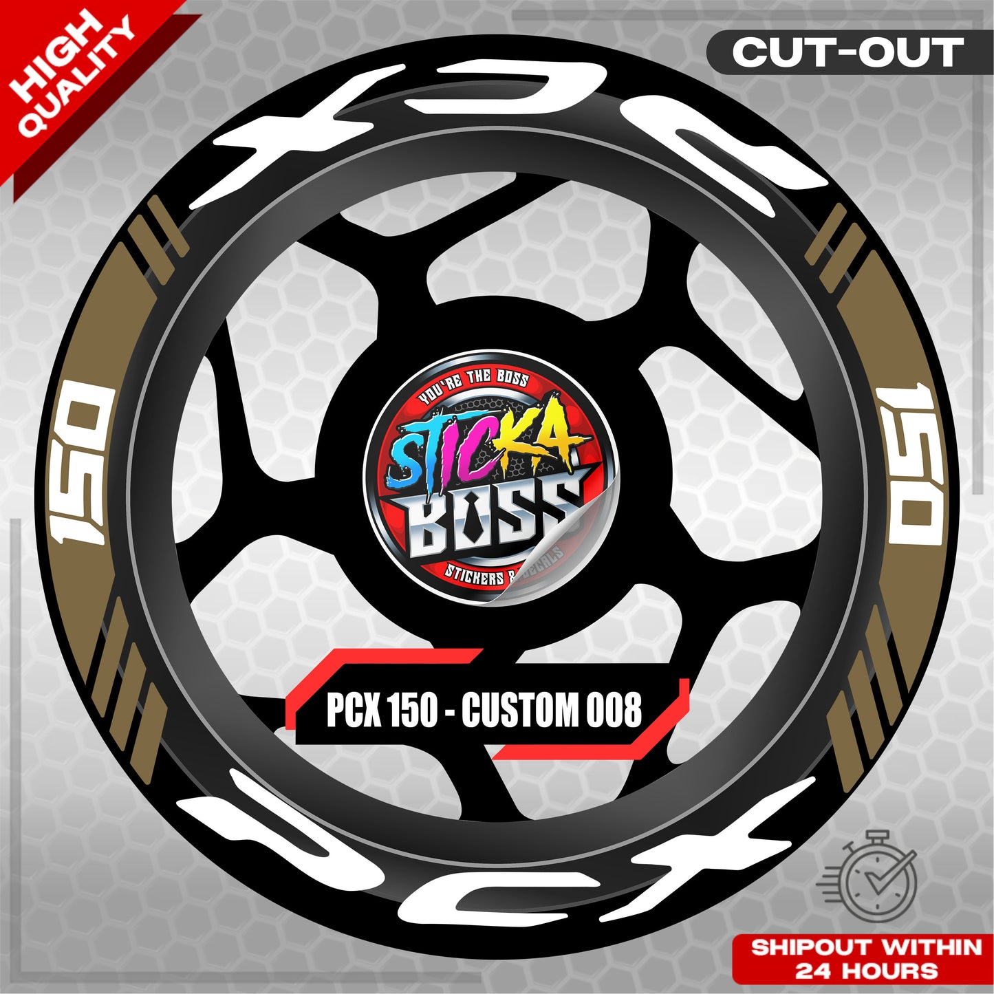 PCX 150 MAG STICKER SET ( 2 MAGS ) - CUSTOM 008 | VINYL WATERPROOF CUT-OUT DECALS