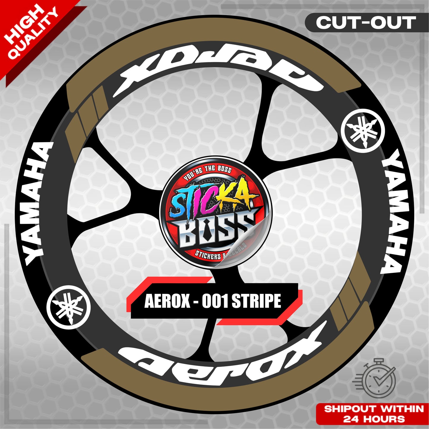 AEROX MAG STICKER SET ( 2 MAGS ) - 001 STRIPE | VINYL WATERPROOF CUT-OUT DECALS