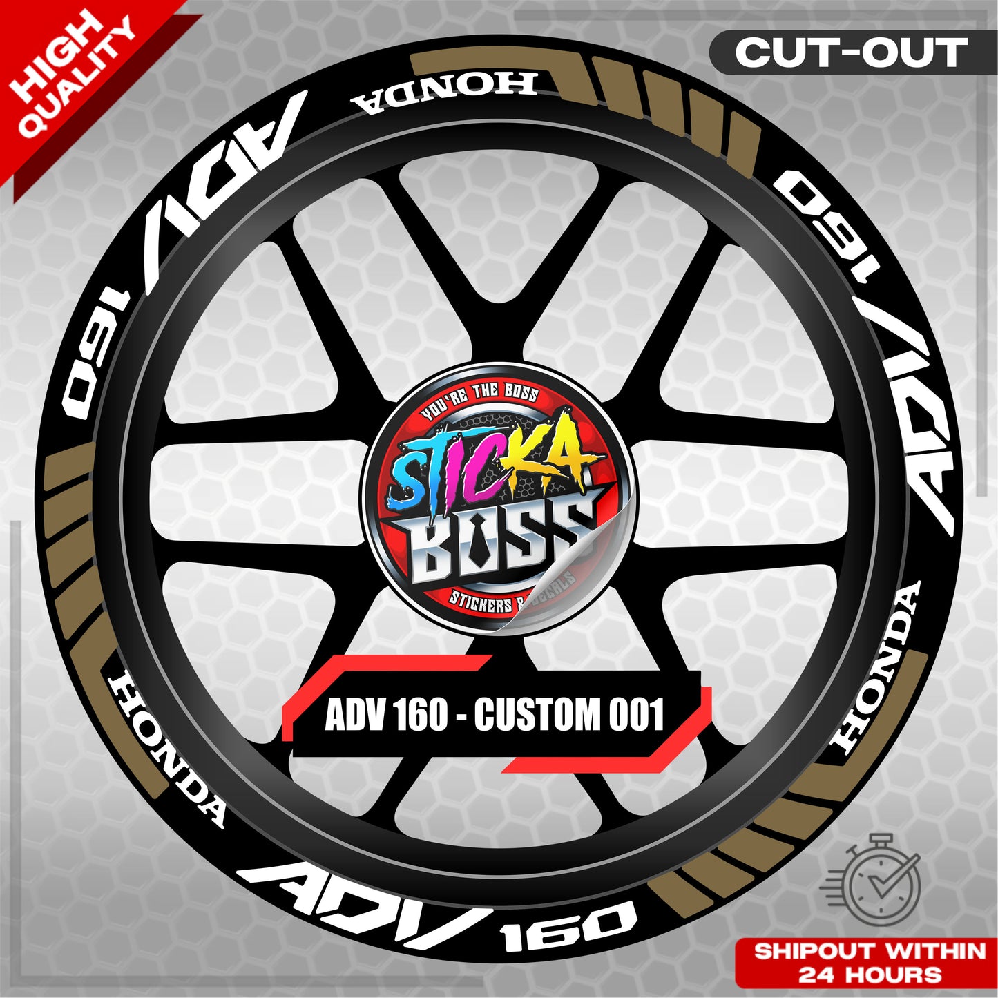 ADV 160 MAG STICKER SET ( 2 MAGS ) - CUSTOM 001 | VINYL WATERPROOF CUT-OUT DECALS