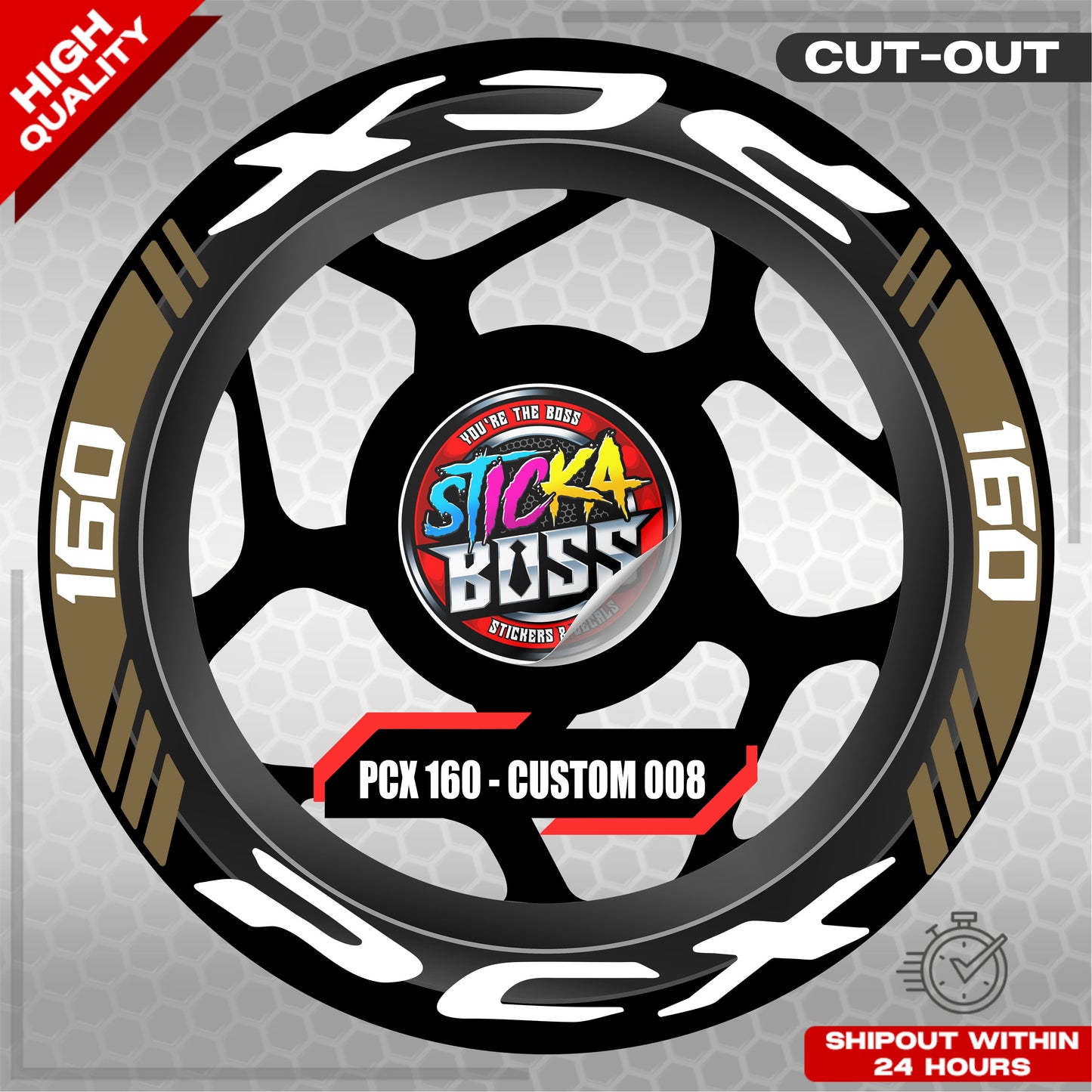 PCX 160 MAG STICKER SET ( 2 MAGS ) - CUSTOM 008 | VINYL WATERPROOF CUT-OUT DECALS