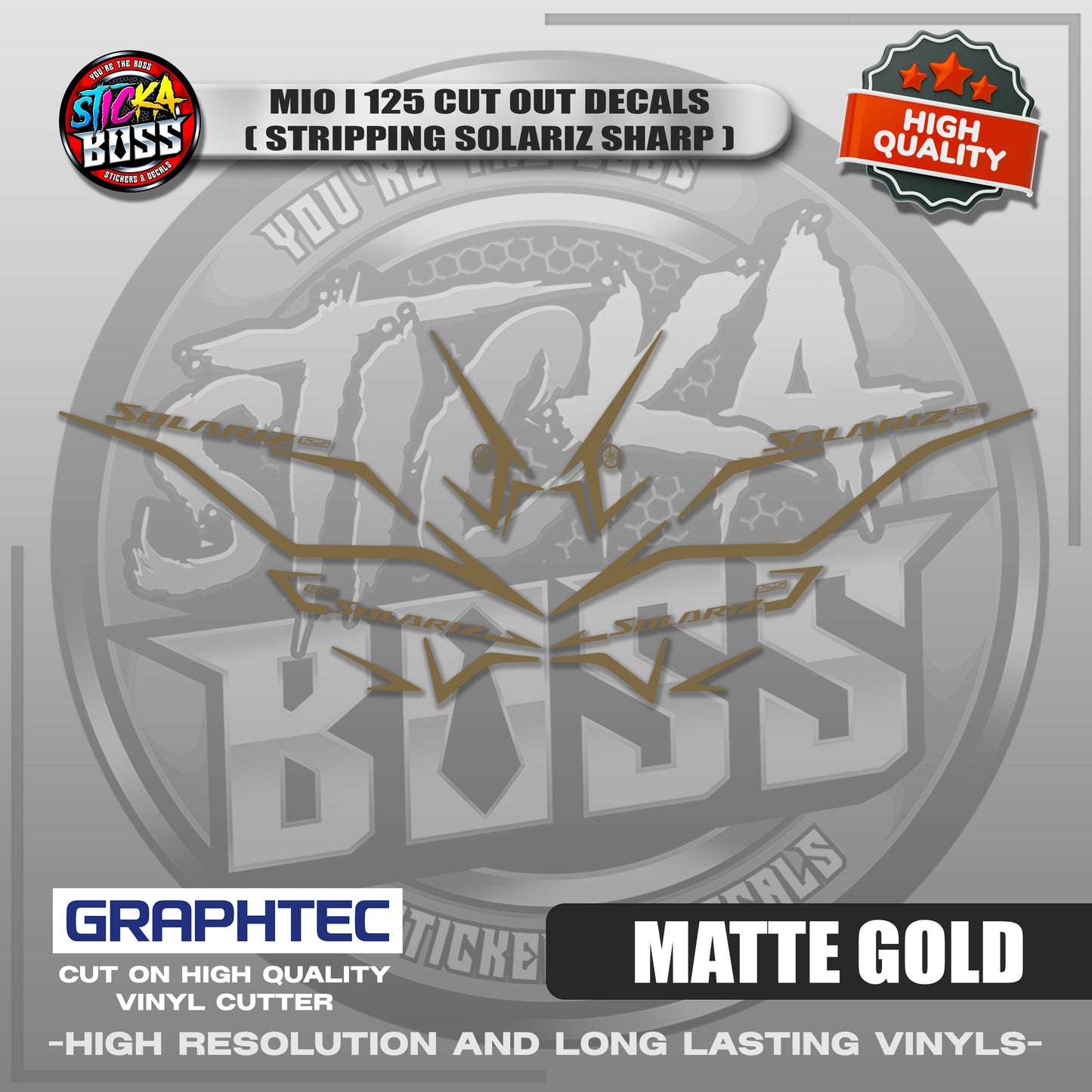 MIO I 125 CUT OUT DECALS ( STRIPPING SOLARIZ SHARP ) | VINYL WATERPROOF CUT-OUT STICKER DECALS