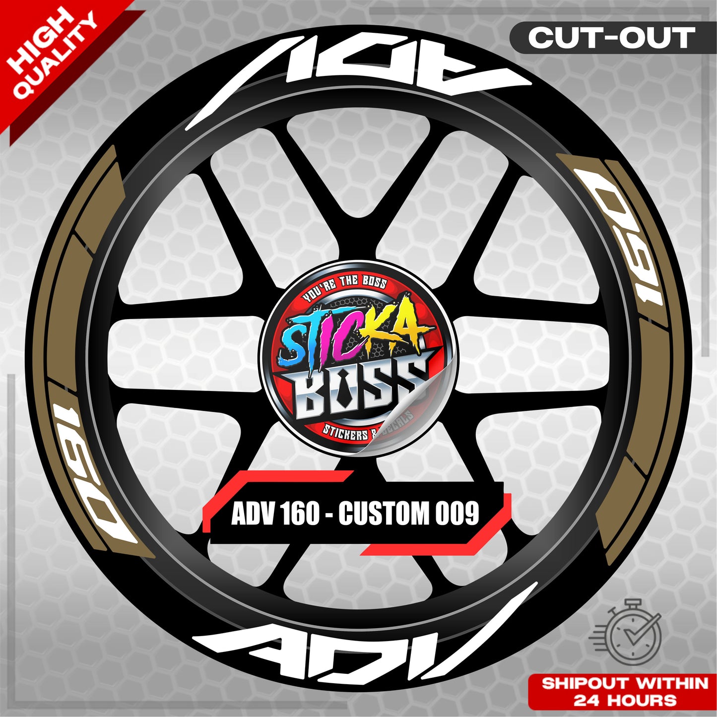 ADV 160 MAG STICKER SET ( 2 MAGS ) - CUSTOM 009 | VINYL WATERPROOF CUT-OUT DECALS