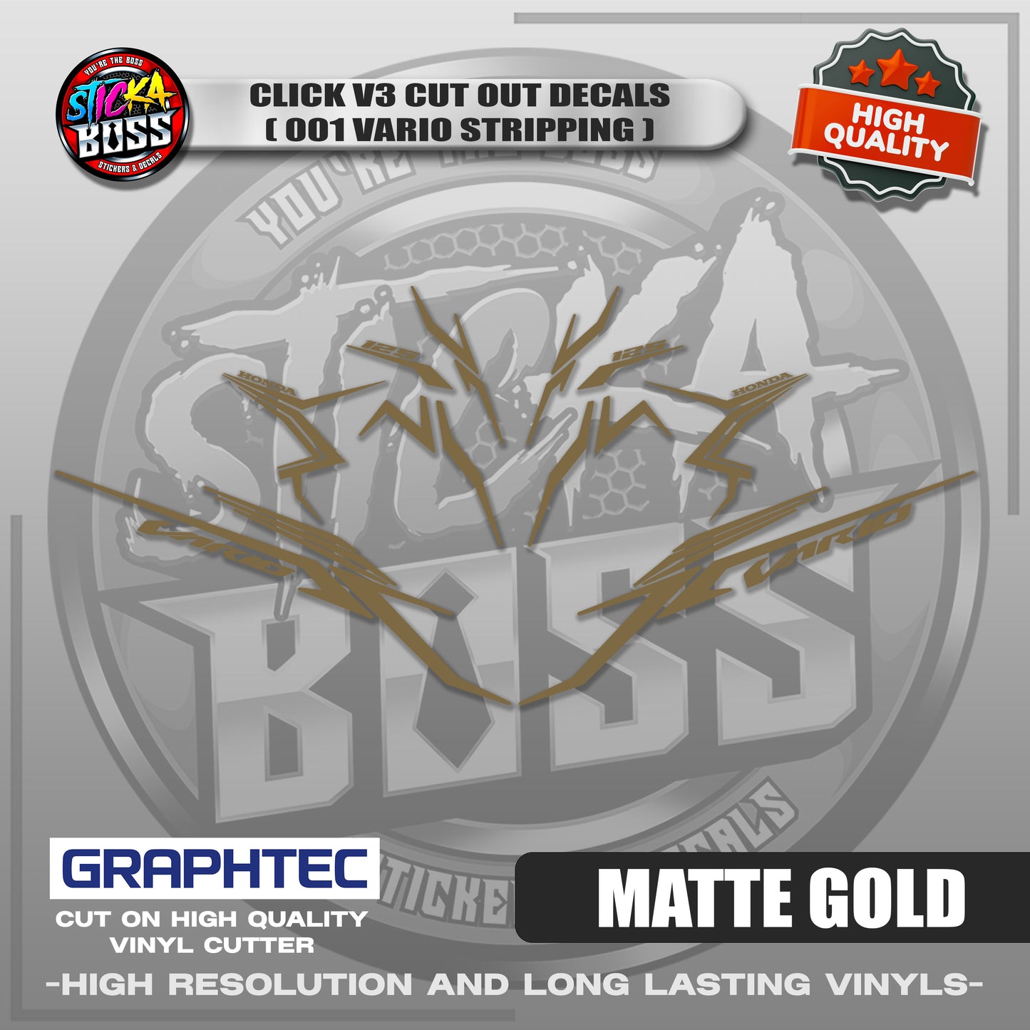 CLICK V3 CUT OUT DECALS ( 2025 VARIO STRIPPING 001 ) | VINYL WATERPROOF CUT-OUT STICKER DECALS