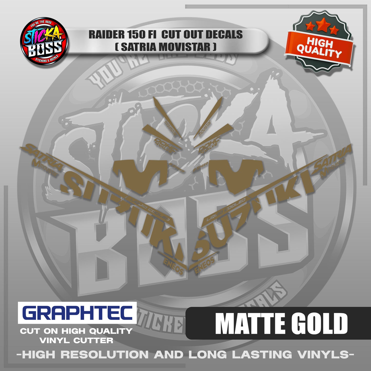 RAIDER 150 FI CUT OUT DECALS ( SATRIA MOVISTAR ) | VINYL WATERPROOF CUT-OUT STICKER DECALS