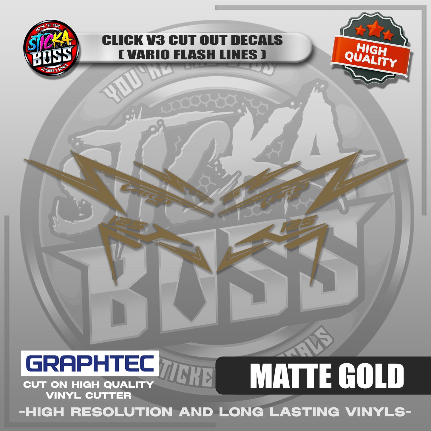 CLICK V3 CUT OUT DECALS ( VARIO FLASH LINES ) | VINYL WATERPROOF CUT-OUT STICKER DECALS
