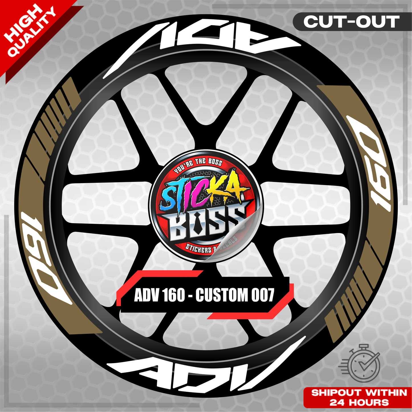 ADV 160 MAG STICKER SET ( 2 MAGS ) - CUSTOM 007 | VINYL WATERPROOF CUT-OUT DECALS