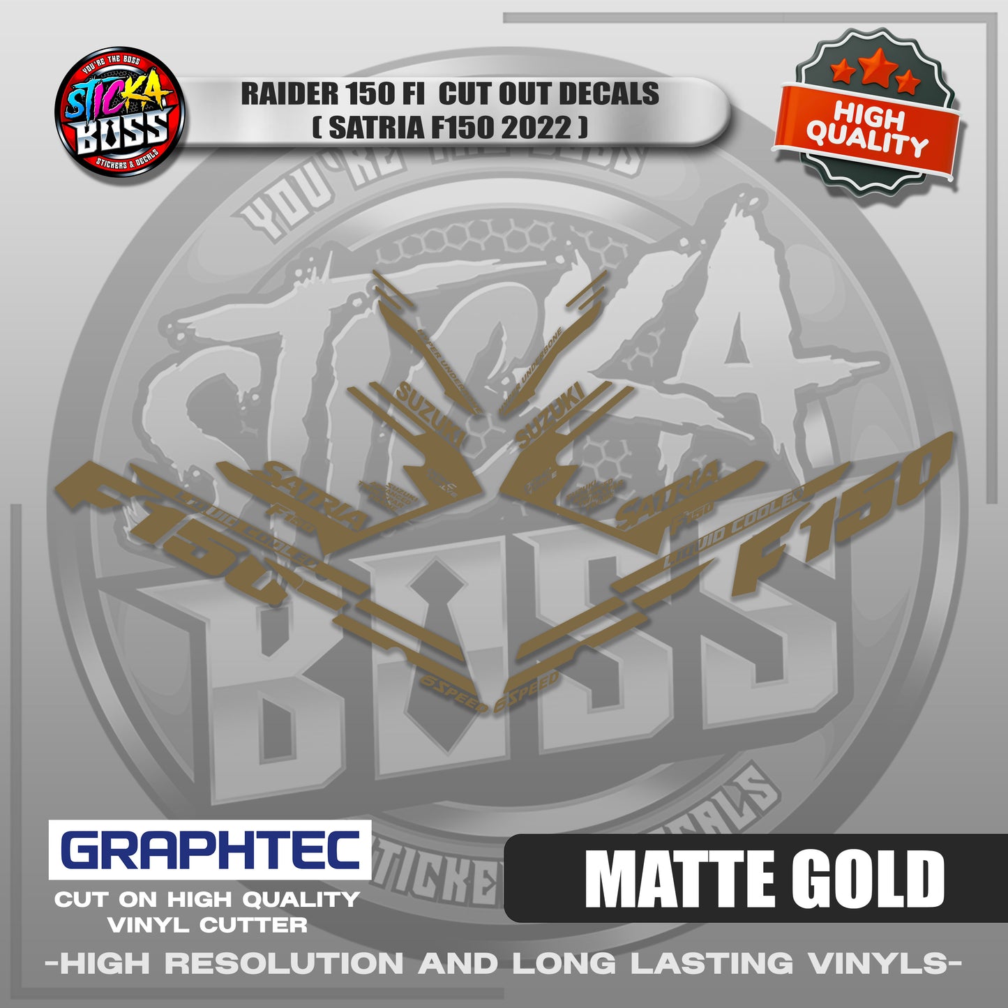 RAIDER 150 FI CUT OUT DECALS ( SATRIA F150 2022 ) | VINYL WATERPROOF CUT-OUT STICKER DECALS