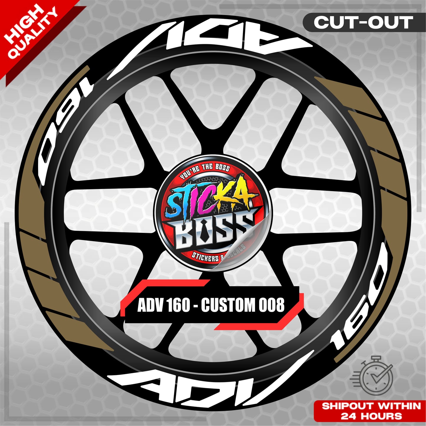 ADV 160 MAG STICKER SET ( 2 MAGS ) - CUSTOM 008 | VINYL WATERPROOF CUT-OUT DECALS