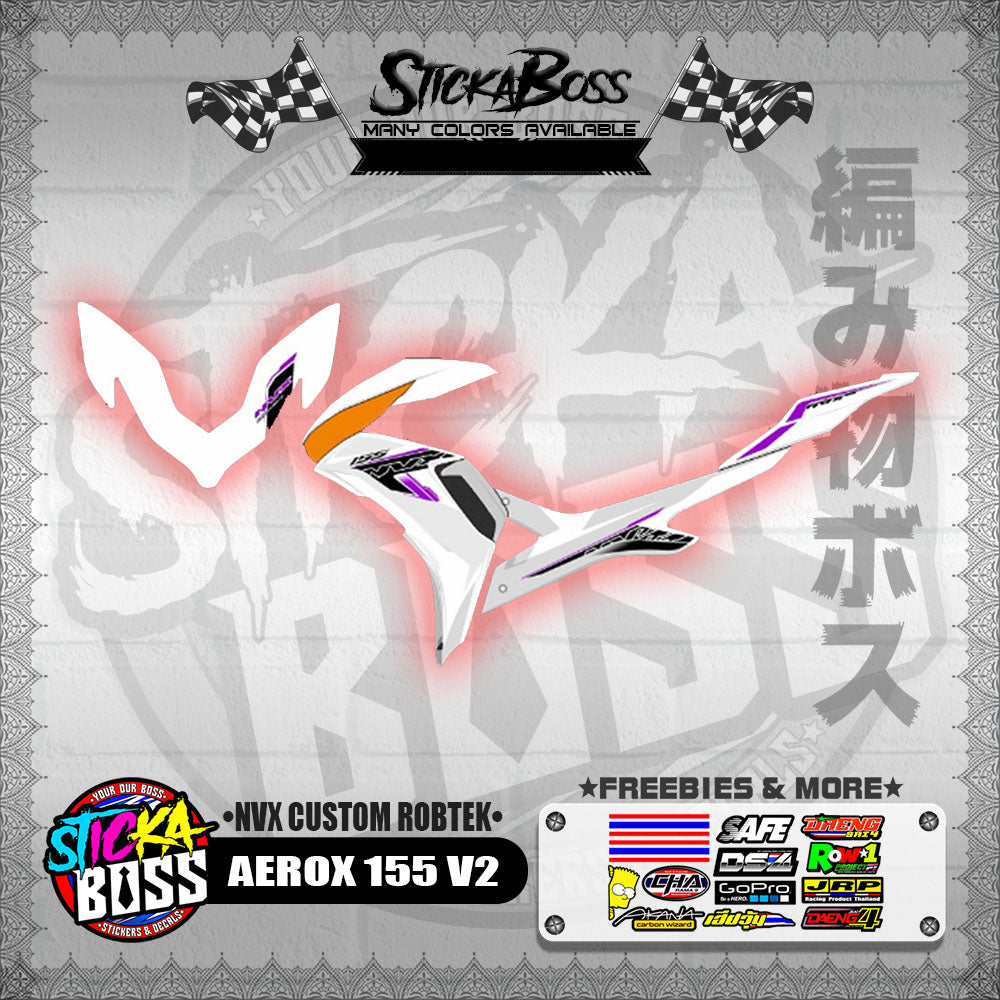 AEROX 155 V2 DECALS ( NVX CUSTOM ROBTEK )【WITH FREEBIES】
