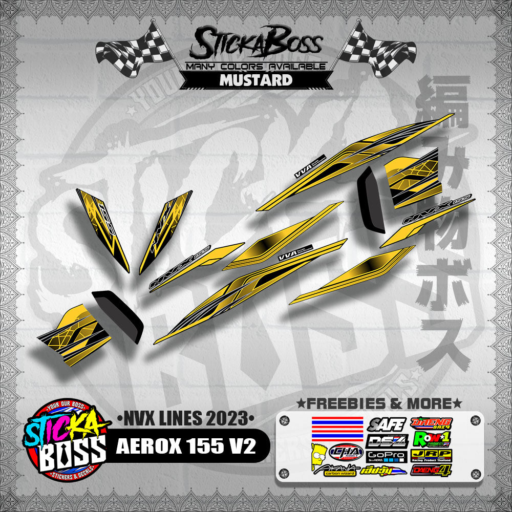 AEROX 155 V2 MALAYSIAN DECALS ( NVX LINES 2023 )【WITH FREEBIES】