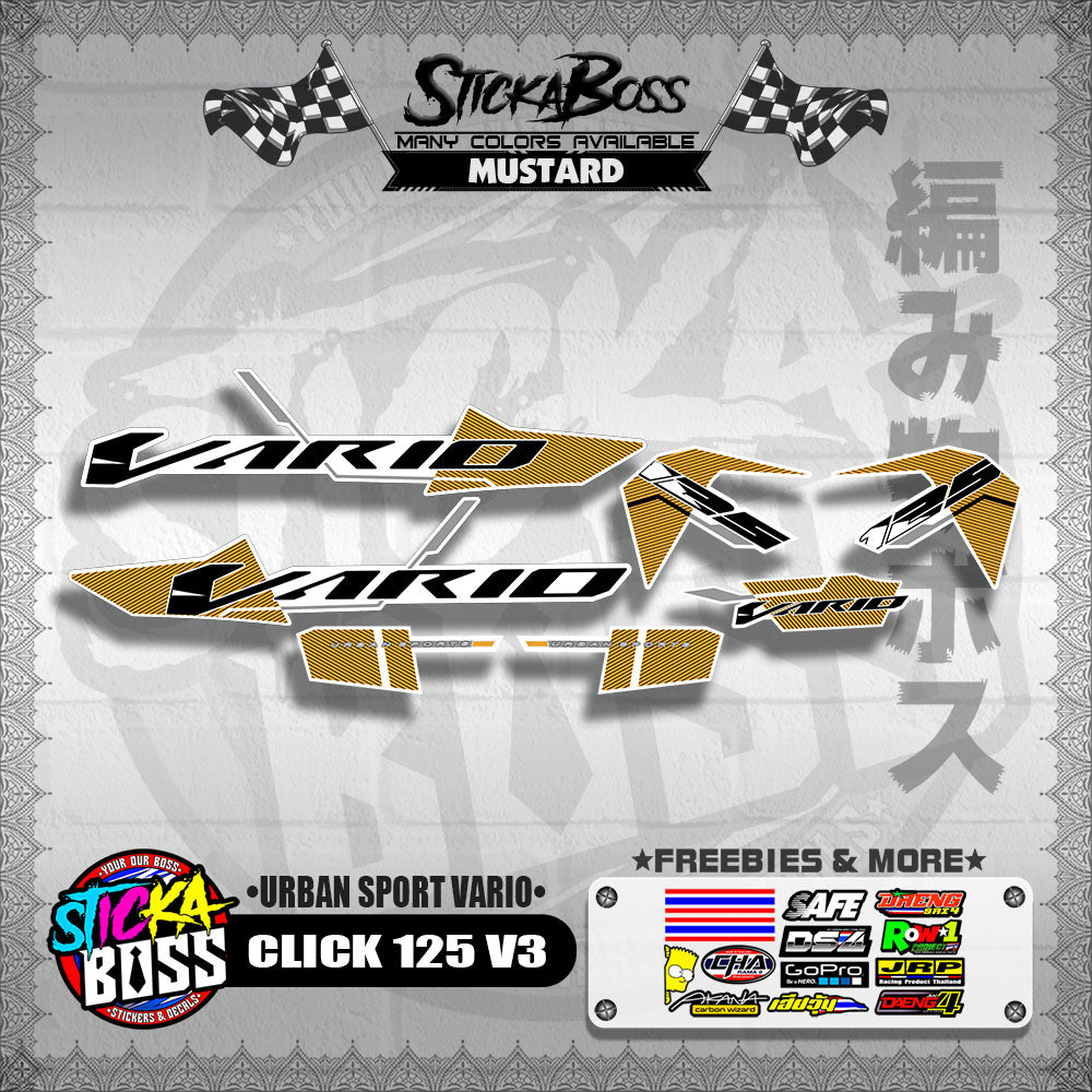 CLICK 125 V3 DECALS ( URBAN SPORT VARIO )【WITH FREEBIES】