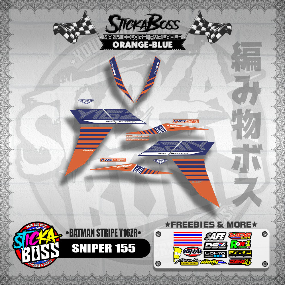SNIPER 155 DECALS ( BATMAN STRIPE Y16ZR )【WITH FREEBIES】
