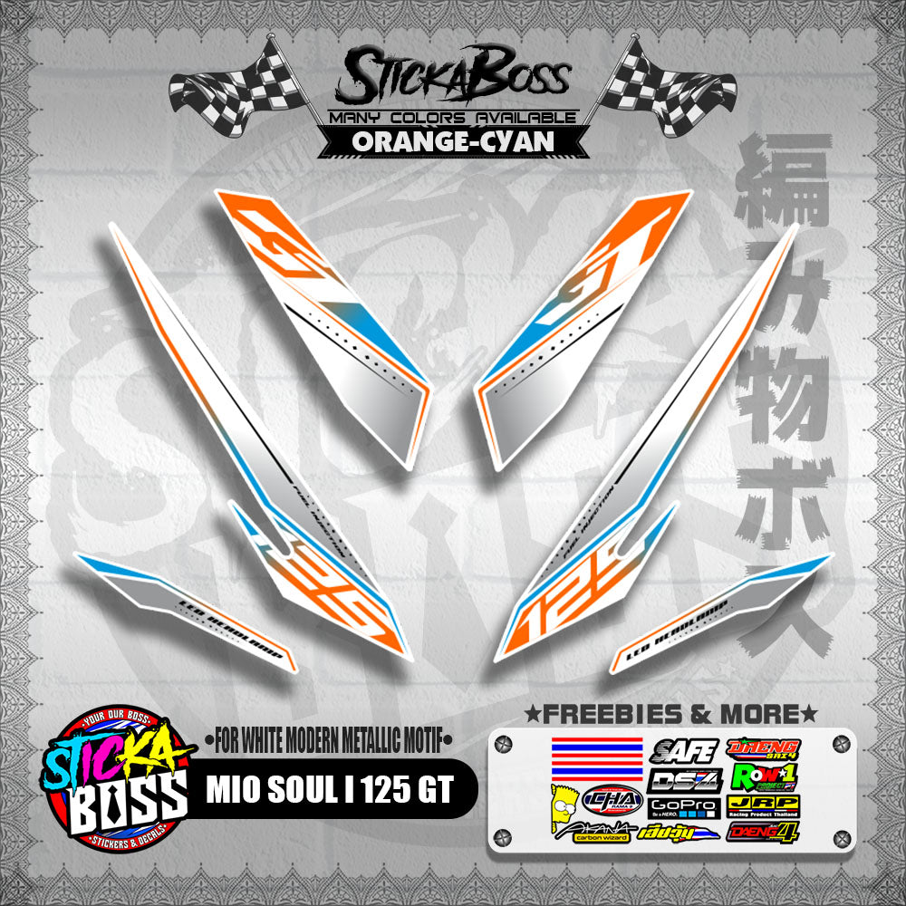 MIO SOUL I 125 GT DECALS ( FOR WHITE MODERN METALLIC MOTIF )【WITH FREEBIES】