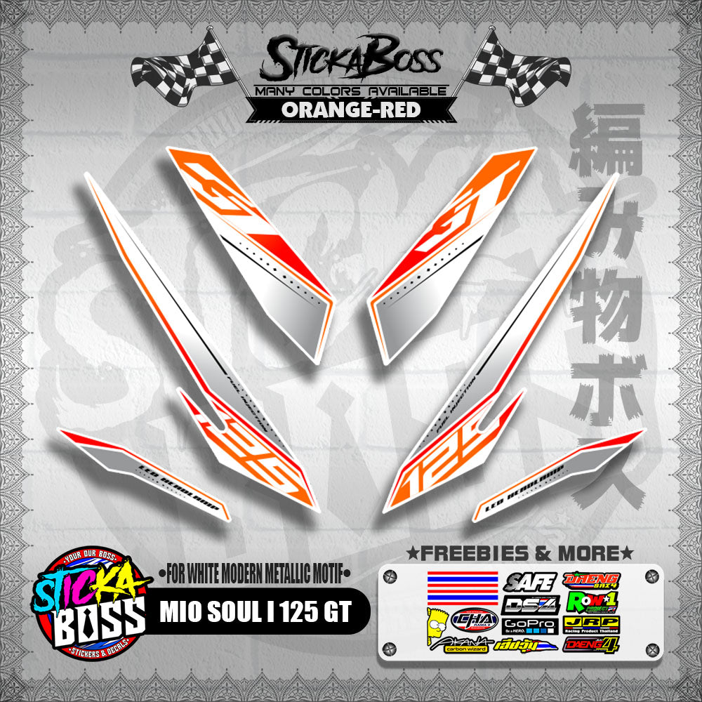MIO SOUL I 125 GT DECALS ( FOR WHITE MODERN METALLIC MOTIF )【WITH FREEBIES】