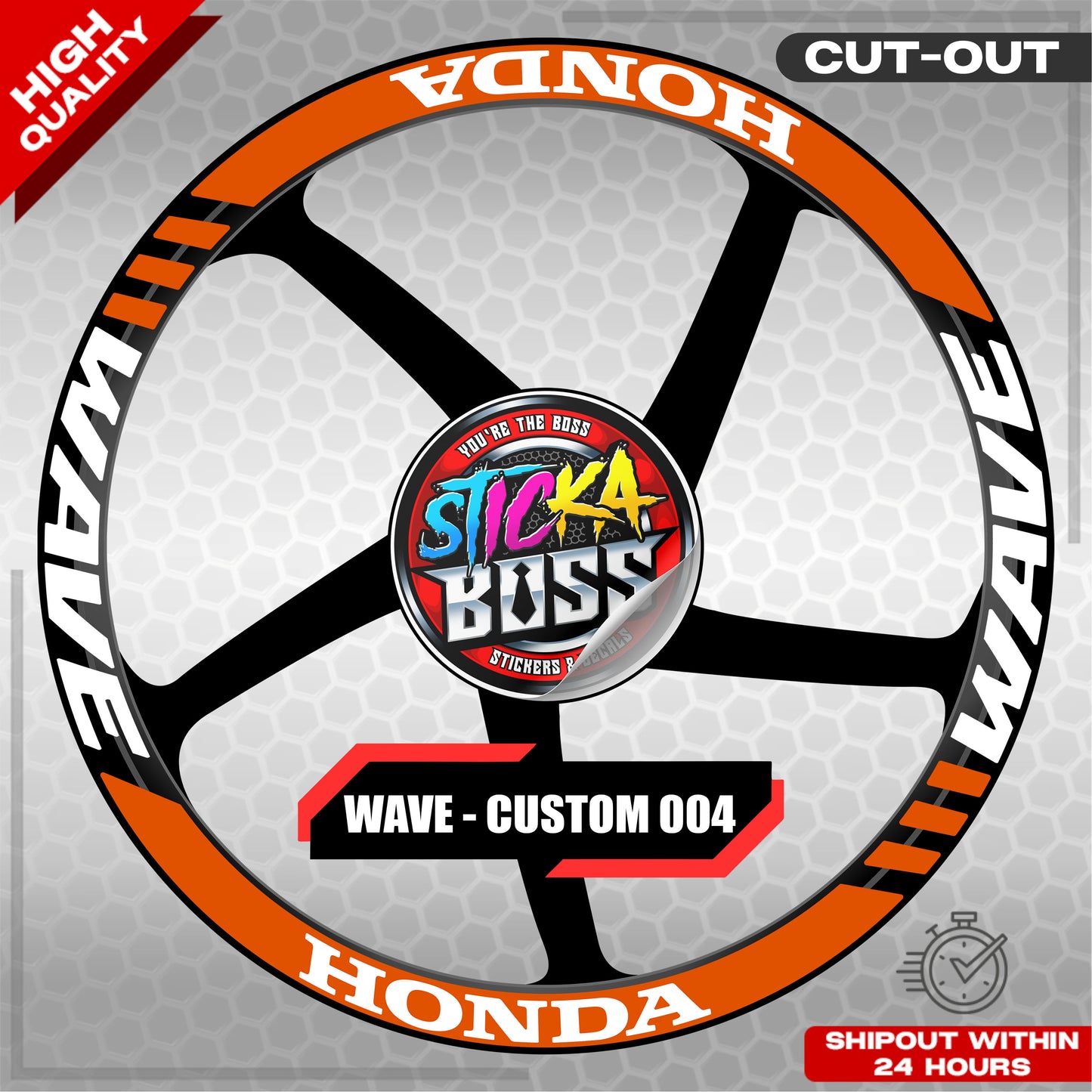 WAVE 110 125 MAG STICKER SET ( 2 MAGS ) - CUSTOM 004 | VINYL WATERPROOF CUT-OUT DECALS