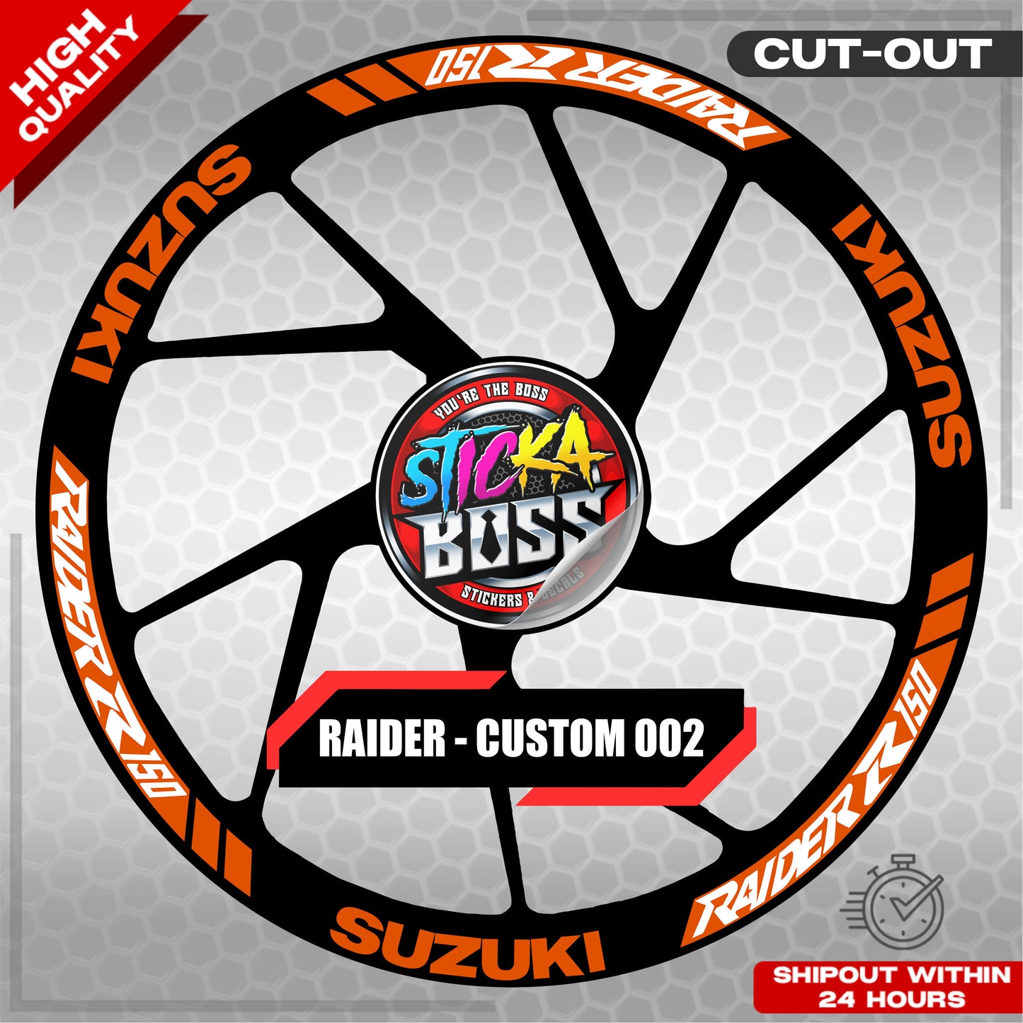 RAIDER R150 MAG STICKER SET ( 2 MAGS ) - CUSTOM 002 | VINYL WATERPROOF CUT-OUT DECALS