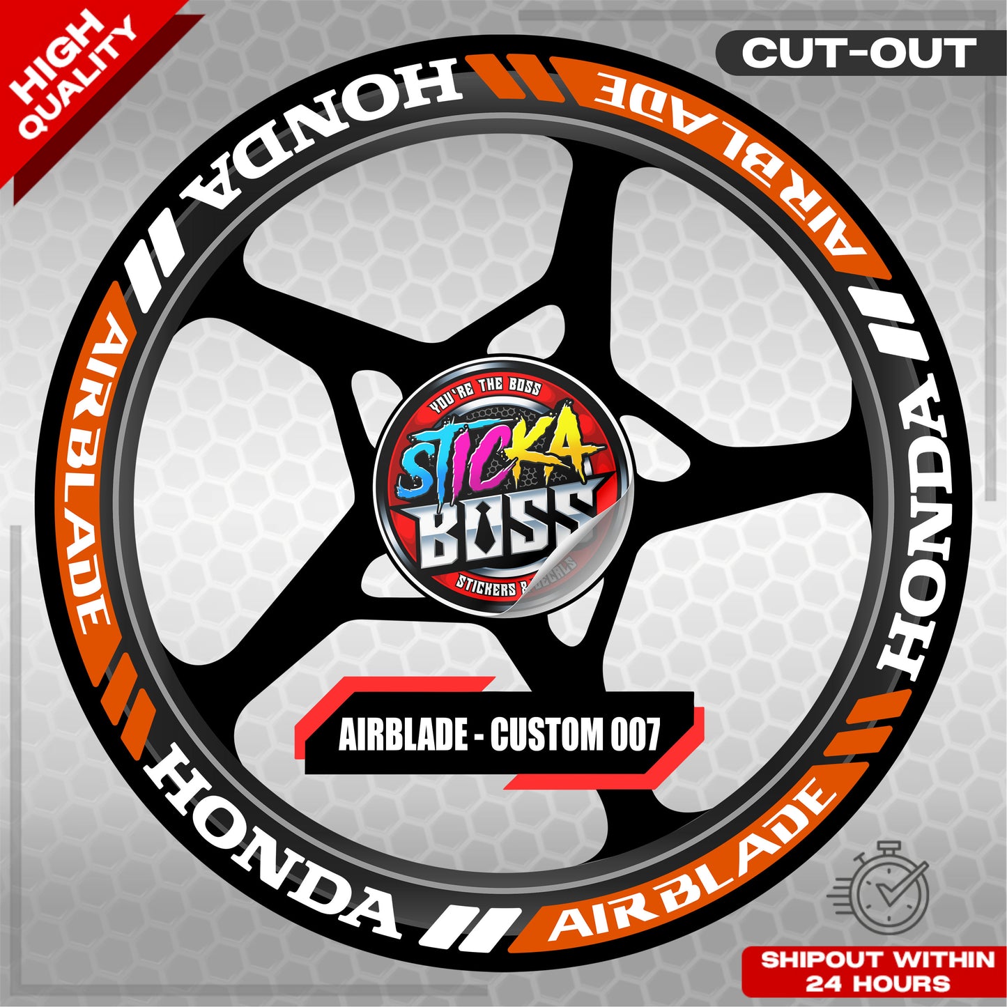 AIRBLADE 150 / 160 MAG STICKER SET ( 2 MAGS ) - CUSTOM 007 | VINYL WATERPROOF CUT-OUT DECALS