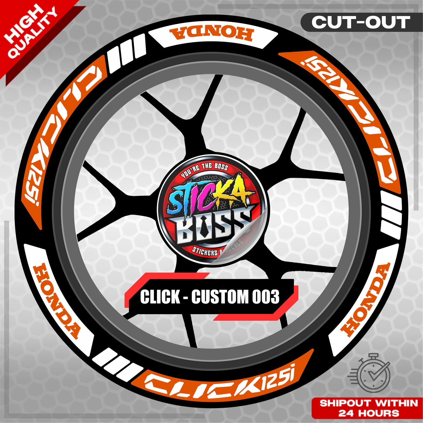 CLICK 125 MAGS STICKER SET ( 2 MAGS ) - CUSTOM 003 | VINYL WATERPROOF CUT-OUT DECALS
