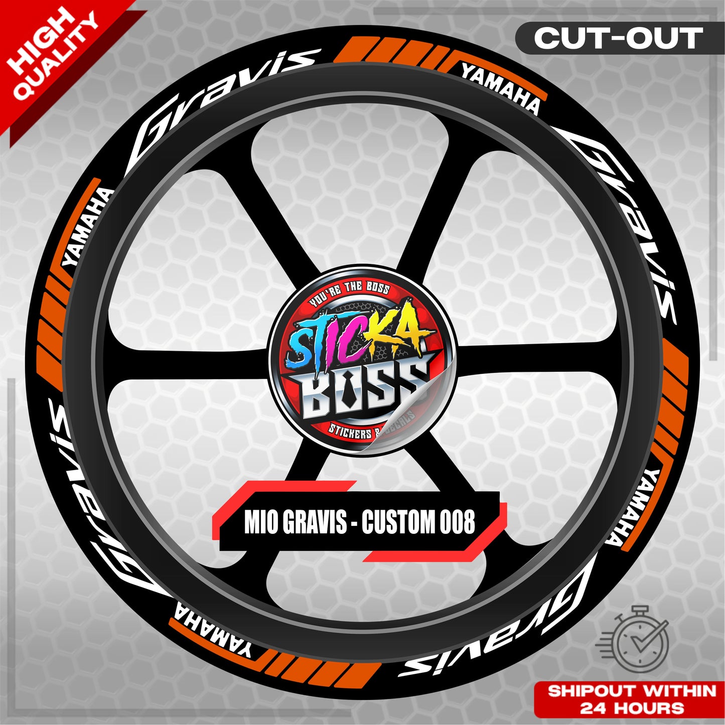 MIO GRAVIS MAG STICKER SET ( 2 MAGS ) - CUSTOM 008 | VINYL WATERPROOF CUT-OUT DECALS
