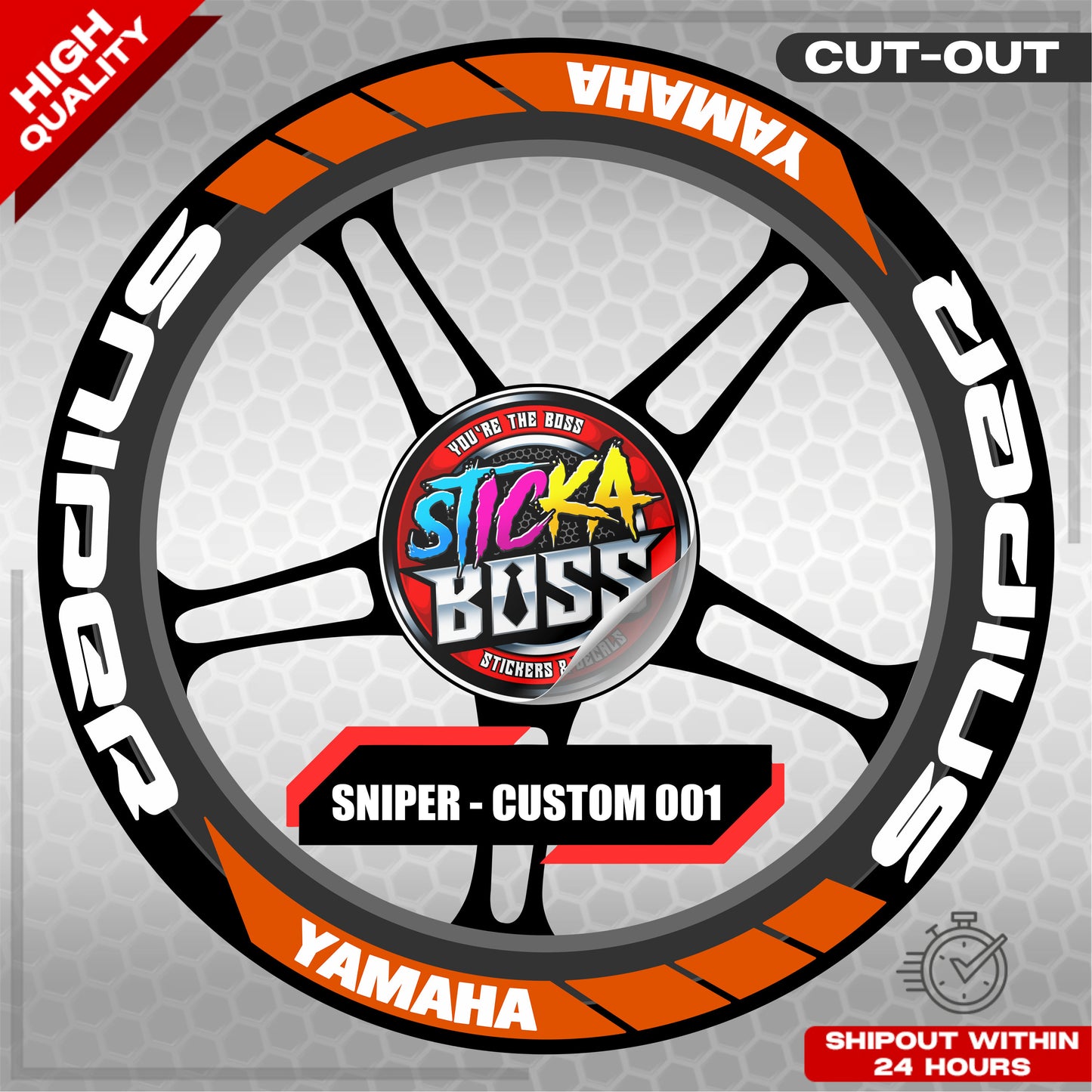 SNIPER 150 / 155 MAGS STICKER SET ( 2 MAGS ) - CUSTOM 001 | VINYL WATERPROOF CUT-OUT DECALS