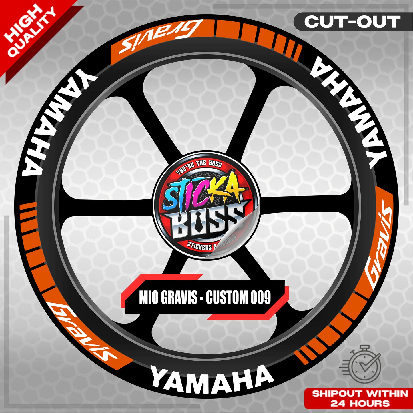 MIO GRAVIS MAG STICKER SET ( 2 MAGS ) - CUSTOM 009 | VINYL WATERPROOF CUT-OUT DECALS