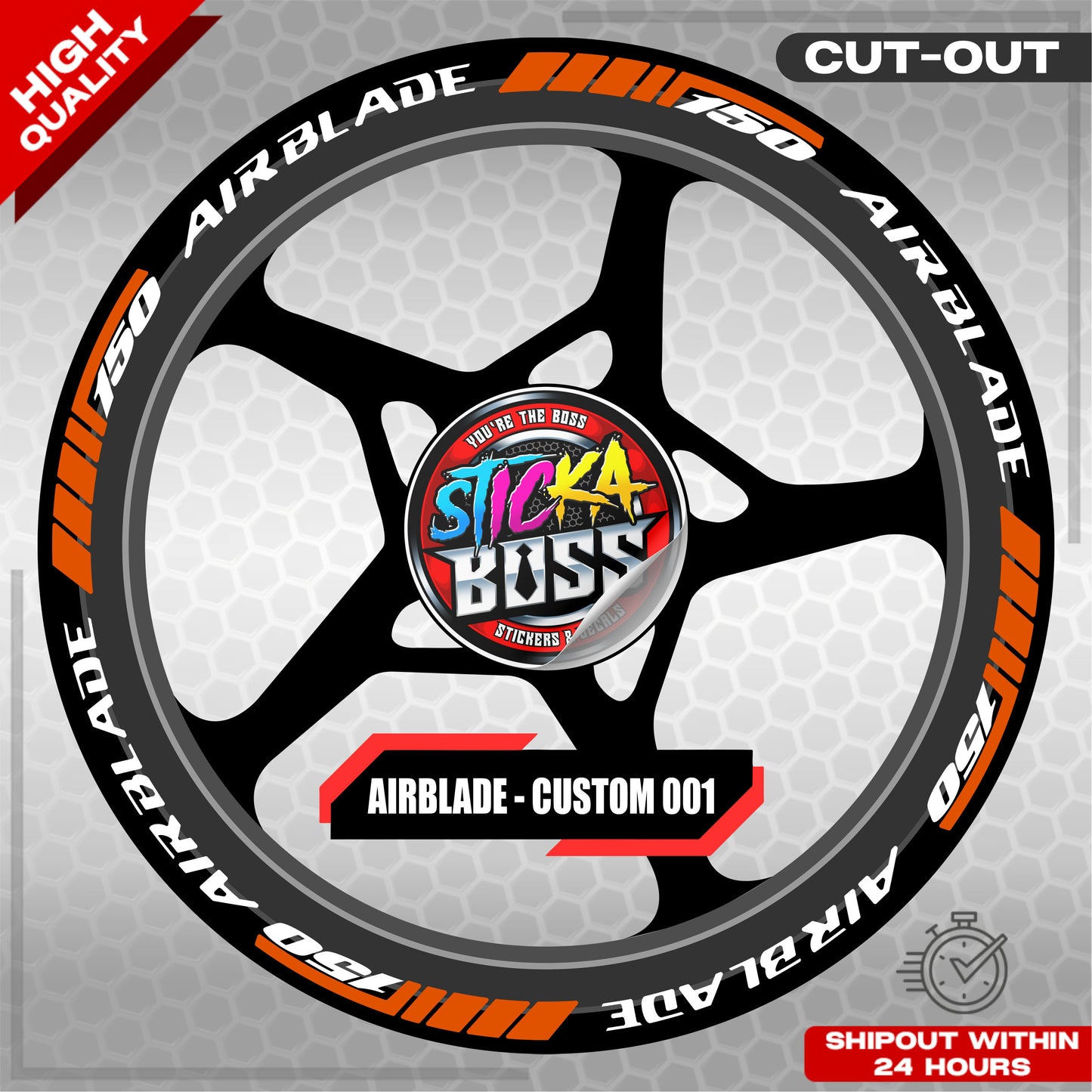 AIRBLADE 150 MAG STICKER SET ( 2 MAGS ) - CUSTOM 001 | VINYL WATERPROOF CUT-OUT DECALS