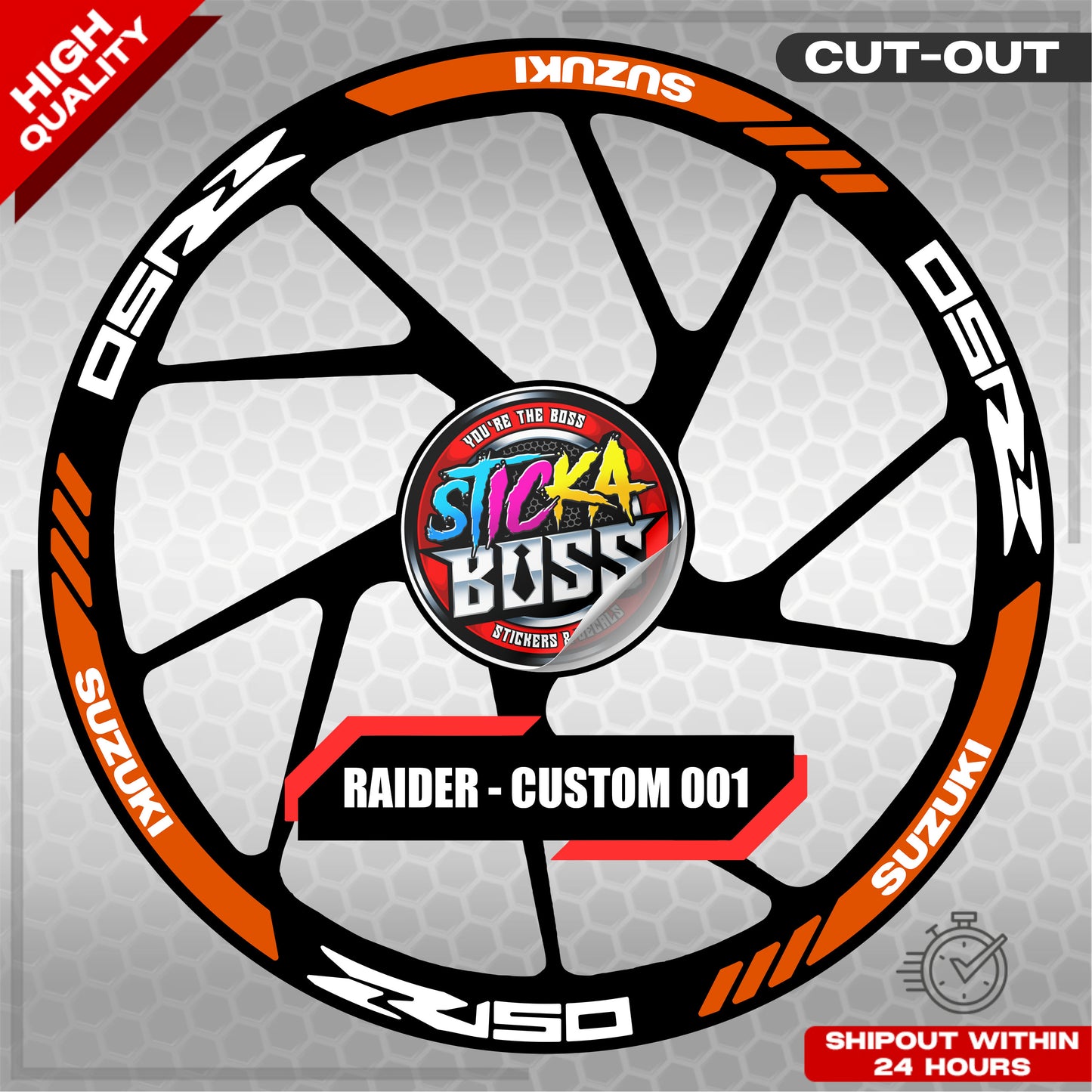 RAIDER R150 MAG STICKER SET ( 2 MAGS ) - CUSTOM 001 | VINYL WATERPROOF CUT-OUT DECALS