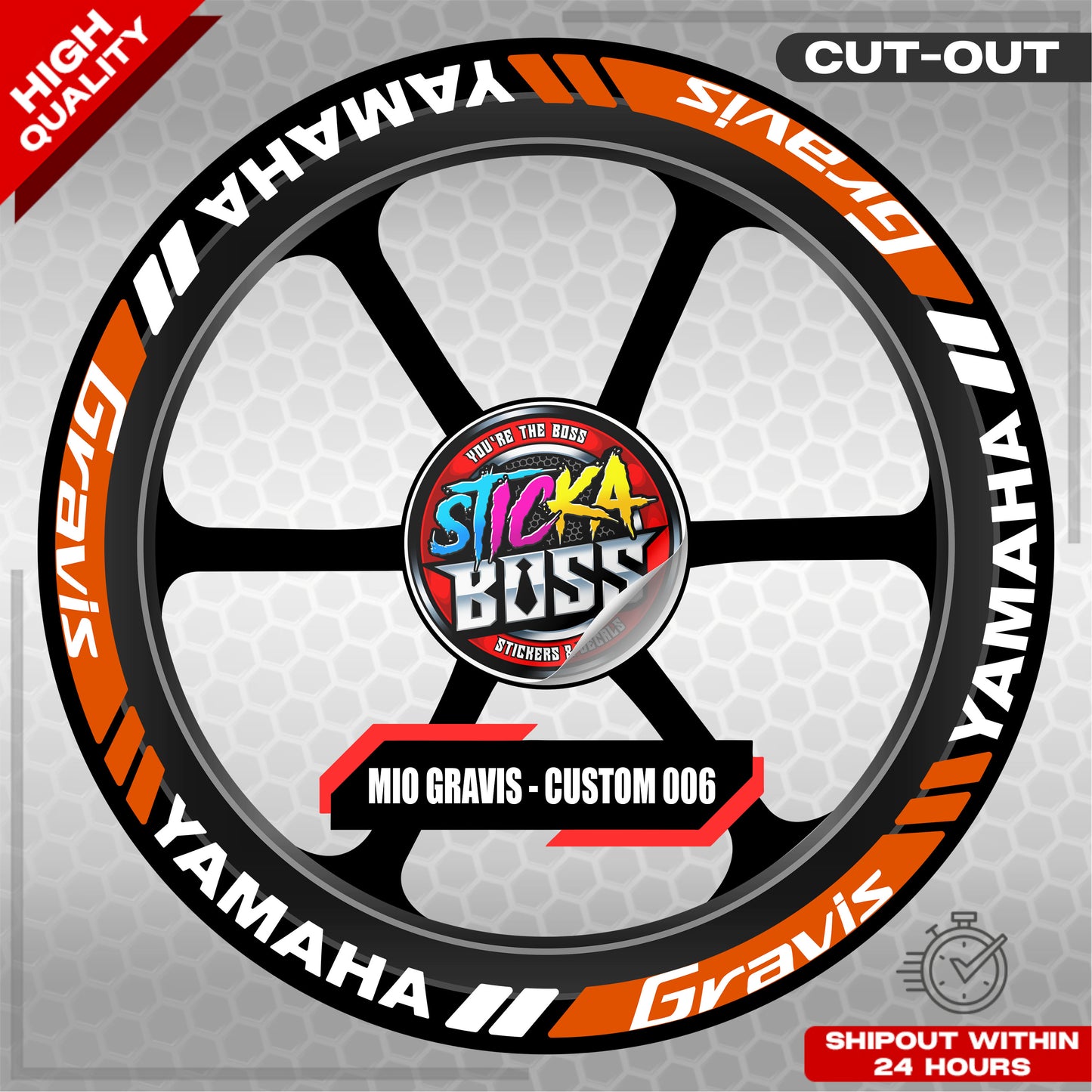 MIO GRAVIS MAG STICKER SET ( 2 MAGS ) - CUSTOM 006 | VINYL WATERPROOF CUT-OUT DECALS