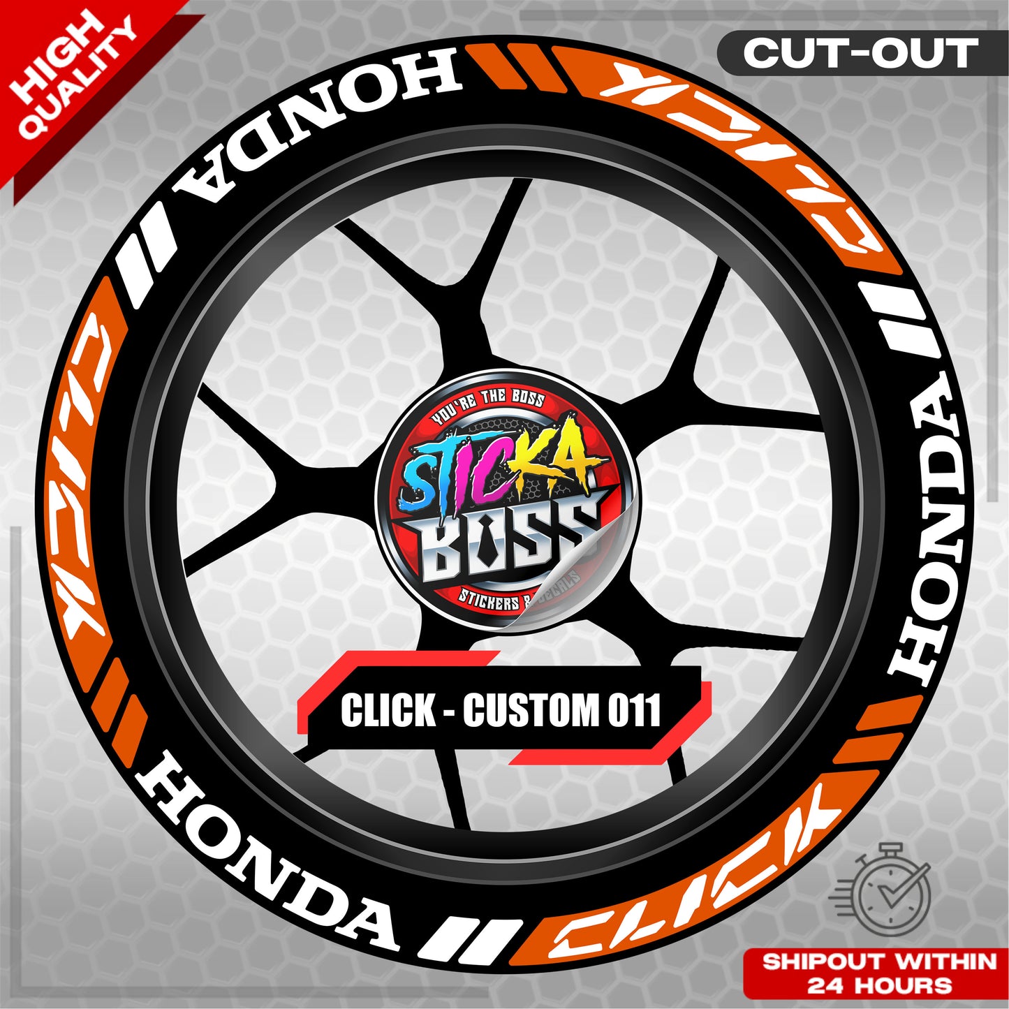 CLICK 125 / 150 / 160 MAG STICKER SET ( 2 MAGS ) - CUSTOM 011 | VINYL WATERPROOF CUT-OUT DECALS