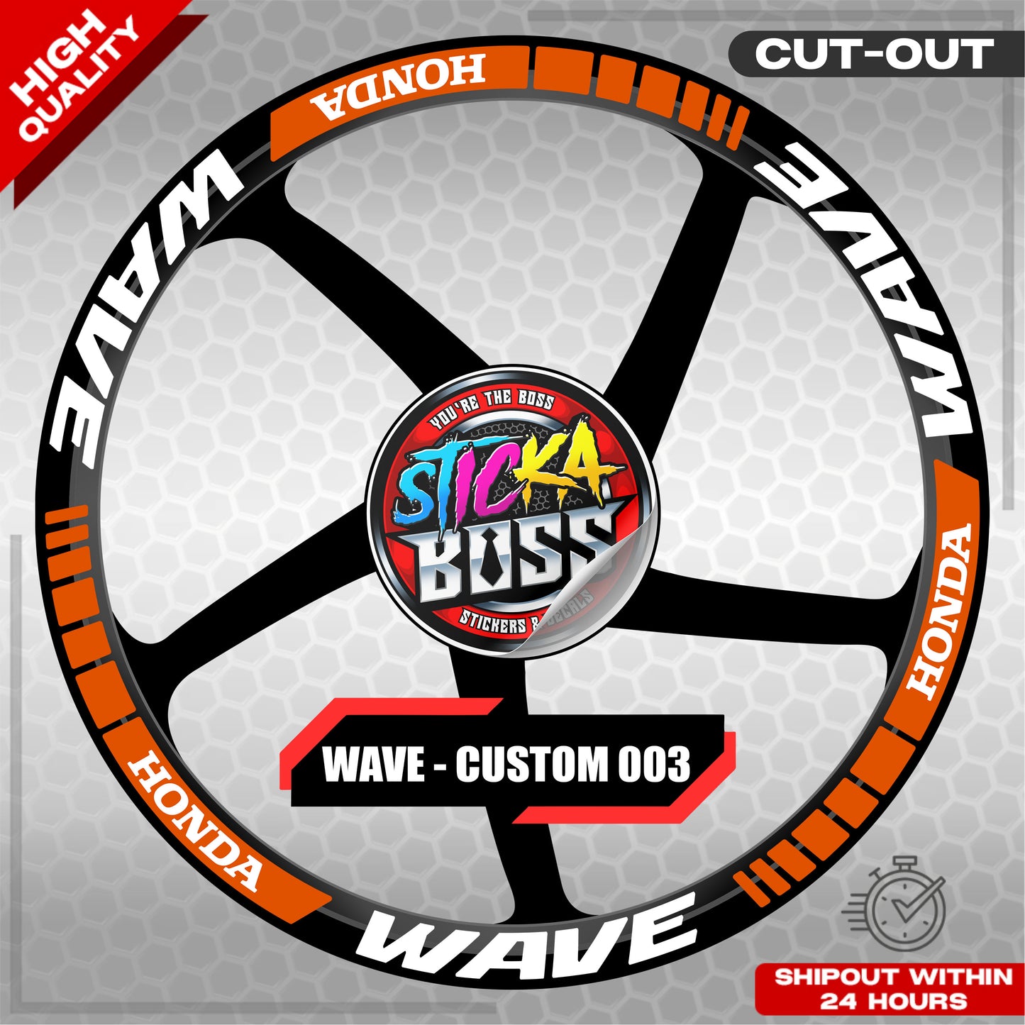 WAVE 110 / 125 MAG STICKER SET ( 2 MAGS ) - CUSTOM 003 | VINYL WATERPROOF CUT-OUT DECALS