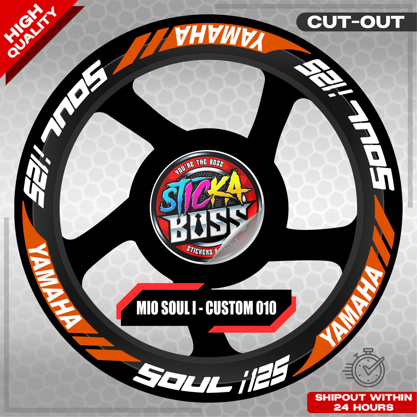 MIO SOUL I 125 MAG STICKER SET ( 2 MAGS ) - CUSTOM 010 | VINYL WATERPROOF CUT-OUT DECALS