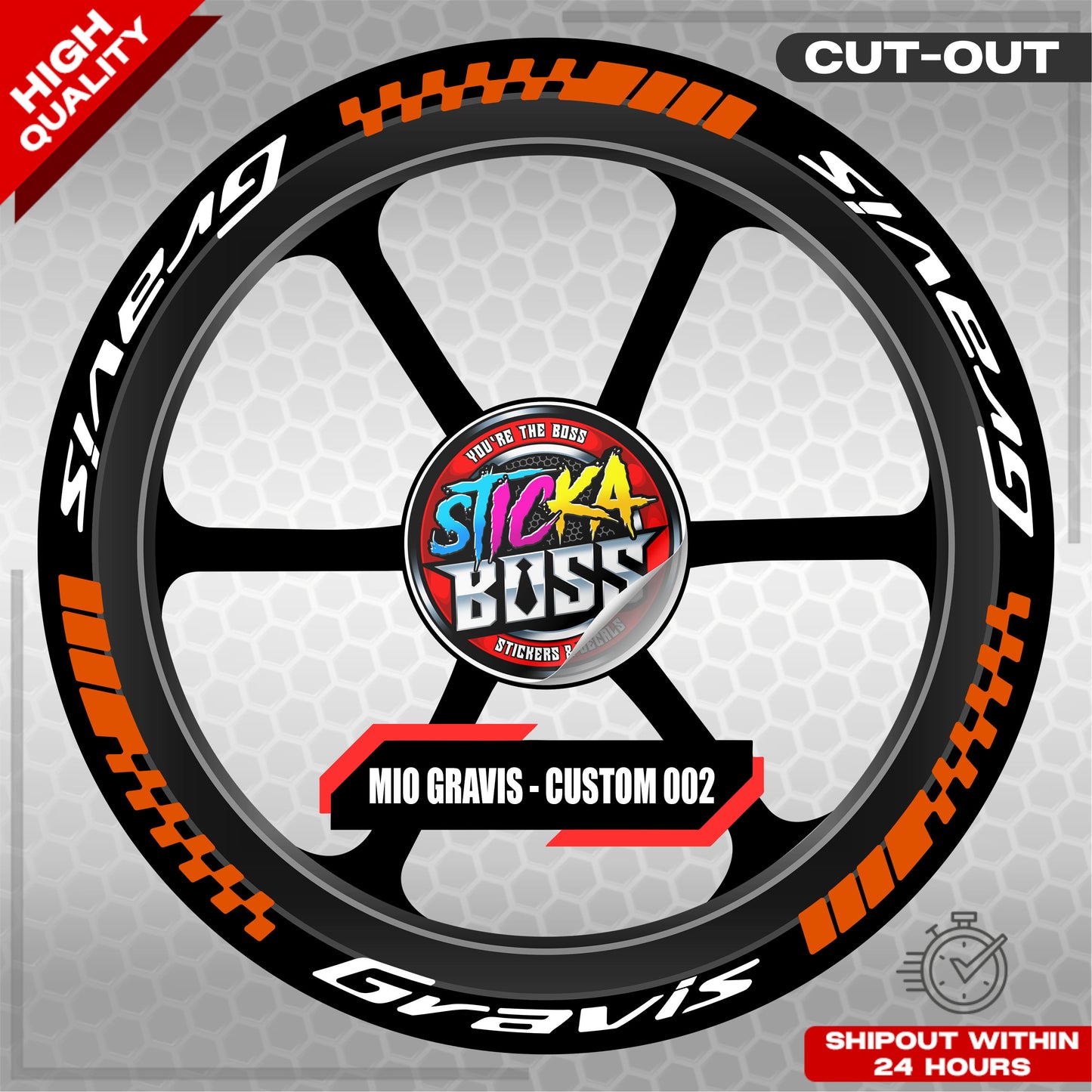 MIO GRAVIS MAG STICKER SET ( 2 MAGS ) - CUSTOM 002 | VINYL WATERPROOF CUT-OUT DECALS