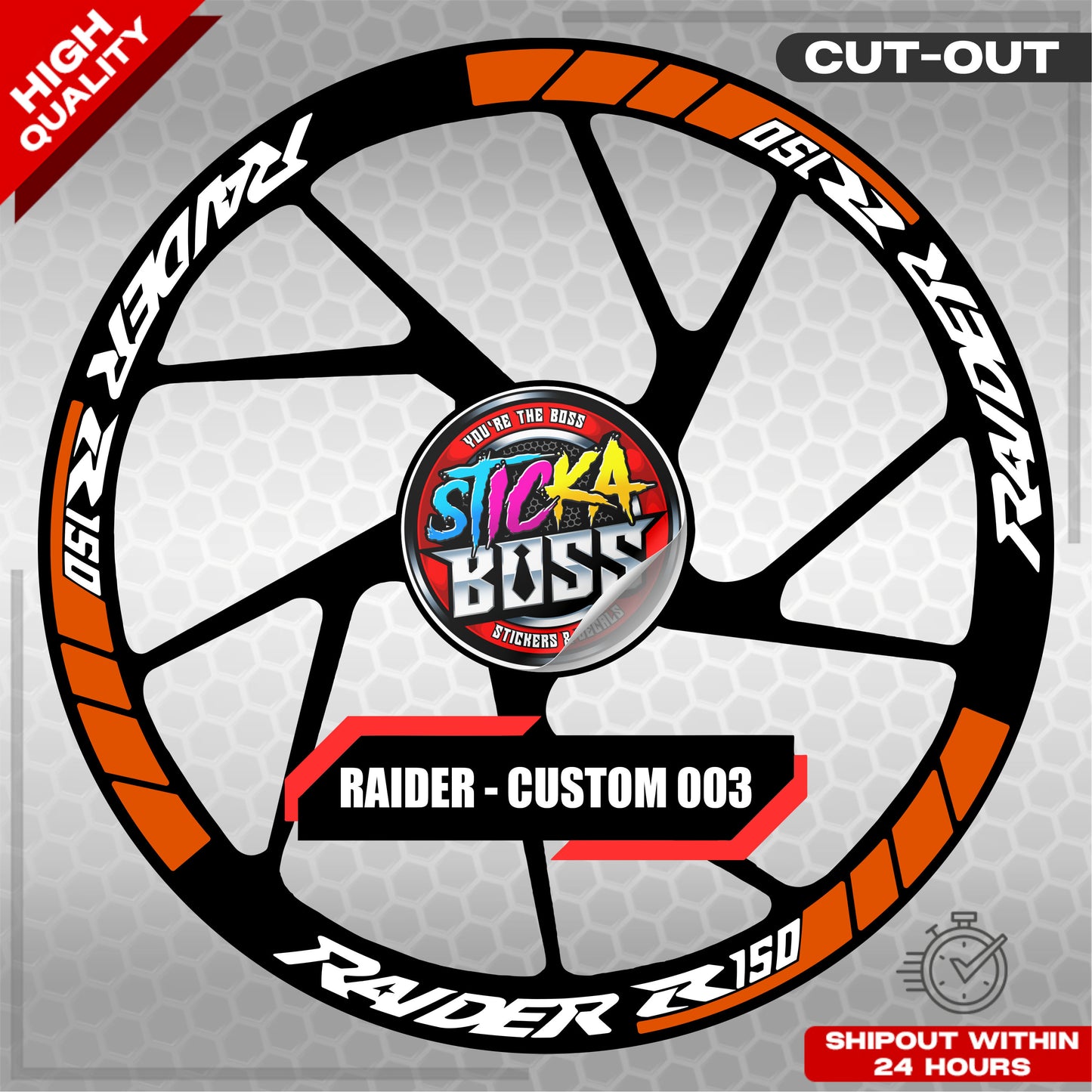 RAIDER R150 MAG STICKER SET ( 2 MAGS ) - CUSTOM 003 | VINYL WATERPROOF CUT-OUT DECALS