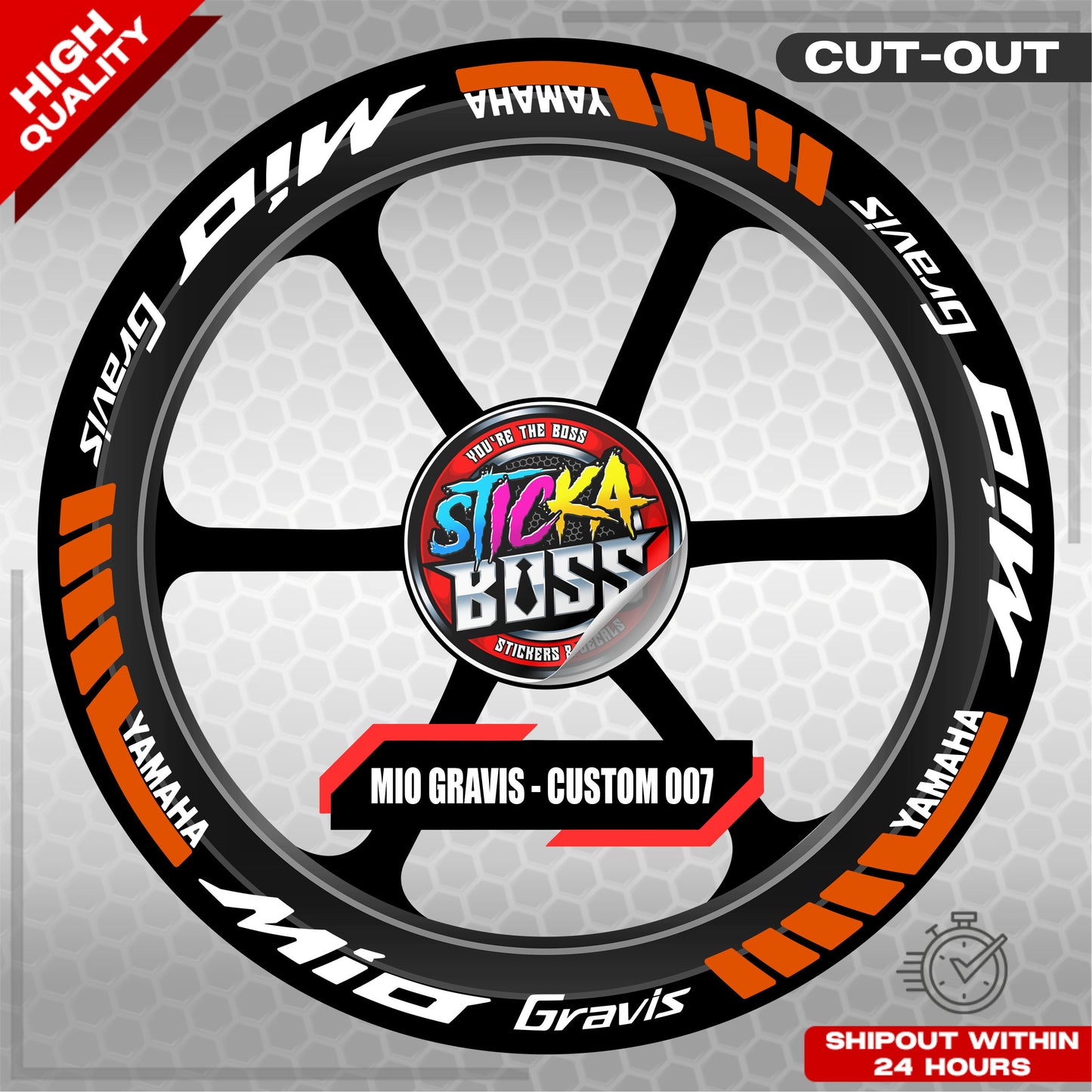 MIO GRAVIS MAG STICKER SET ( 2 MAGS ) - CUSTOM 007 | VINYL WATERPROOF CUT-OUT DECALS