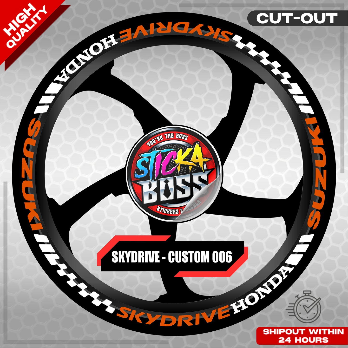 SKYDRIVE MAG STICKER SET ( 2 MAGS ) - CUSTOM 006 | VINYL WATERPROOF CUT-OUT DECALS