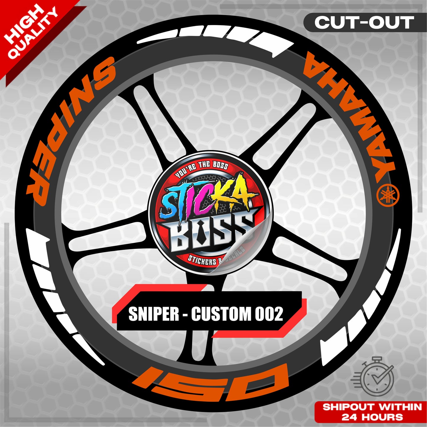 SNIPER 150 / 155 MAGS STICKER SET ( 2 MAGS ) - CUSTOM 002 | VINYL WATERPROOF CUT-OUT DECALS