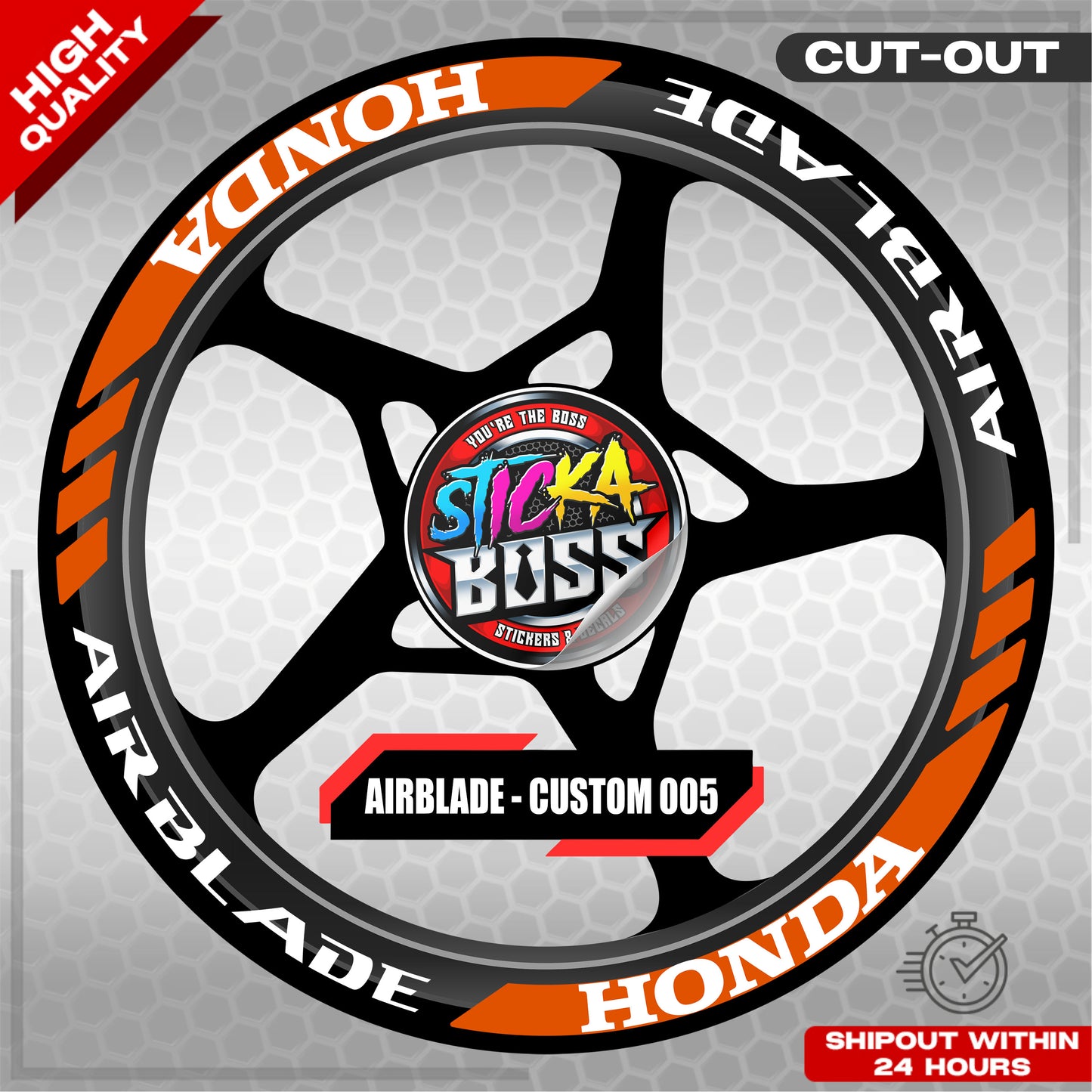 AIRBLADE 150 / 160 MAG STICKER SET ( 2 MAGS ) - CUSTOM 005 | VINYL WATERPROOF CUT-OUT DECALS