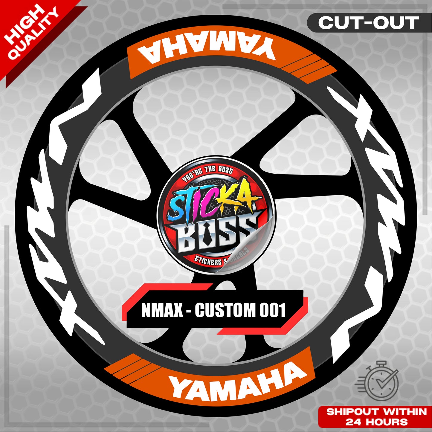NMAX 155 MAGS STICKER SET ( 2 MAGS ) - CUSTOM 001 | VINYL WATERPROOF CUT-OUT DECALS