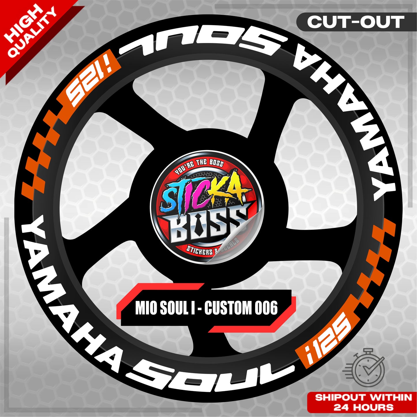 MIO SOUL I 125 MAG STICKER SET ( 2 MAGS ) - CUSTOM 006 | VINYL WATERPROOF CUT-OUT DECALS