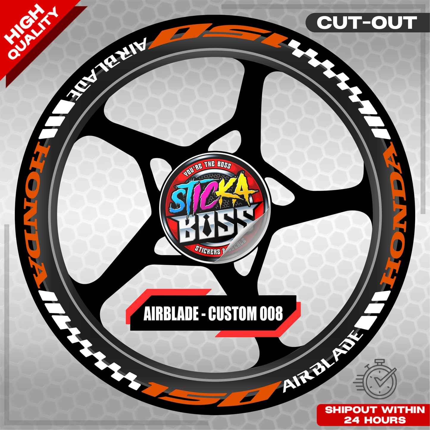 AIRBLADE 150 / 160 MAG STICKER SET ( 2 MAGS ) - CUSTOM 008 | VINYL WATERPROOF CUT-OUT DECALS