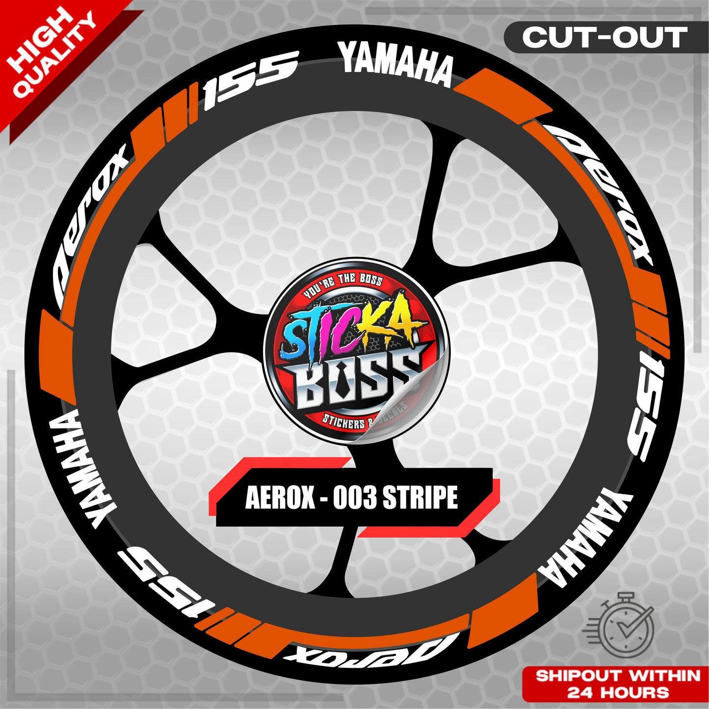 AEROX MAG STICKER SET ( 2 MAGS ) - 003 STRIPE | VINYL WATERPROOF CUT-OUT DECALS