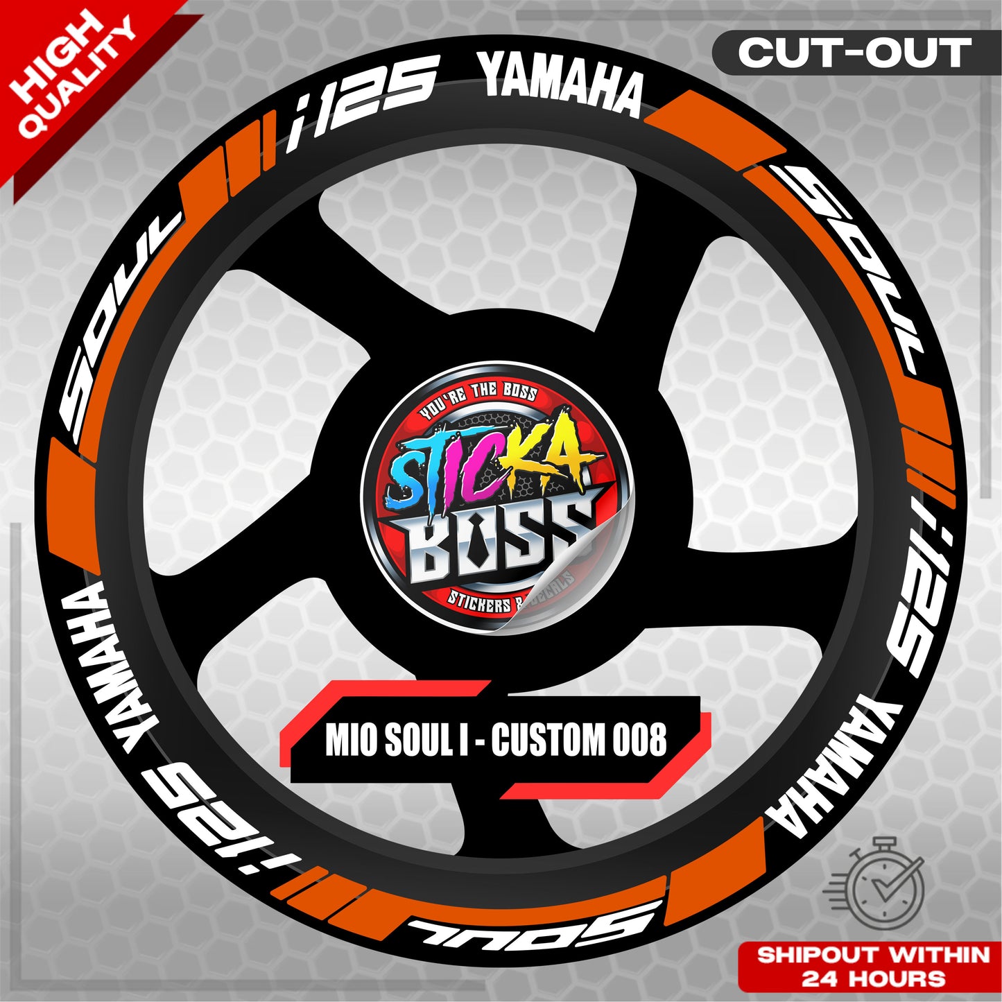 MIO SOUL I 125 MAG STICKER SET ( 2 MAGS ) - CUSTOM 008 | VINYL WATERPROOF CUT-OUT DECALS