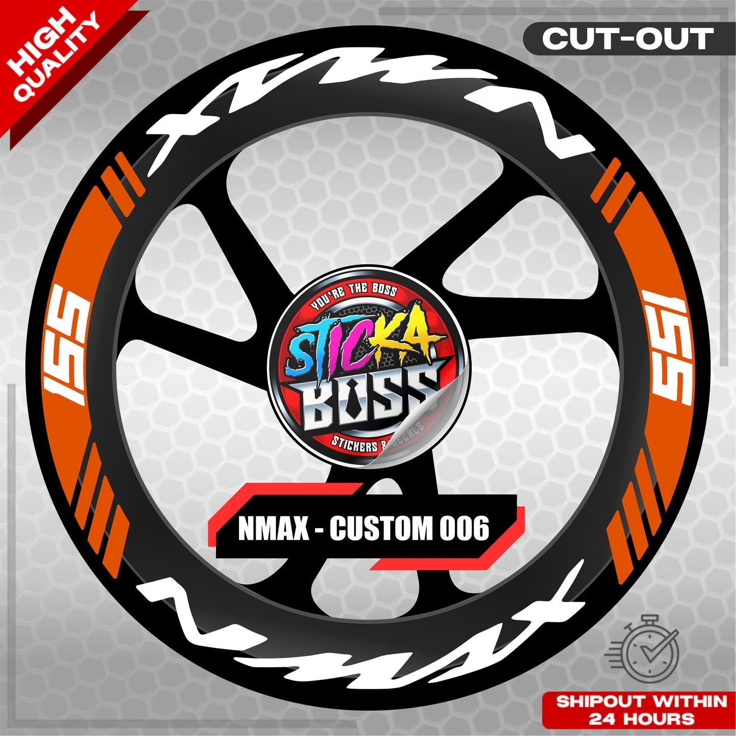NMAX 155 MAG STICKER SET ( 2 MAGS ) - CUSTOM 006 | VINYL WATERPROOF CUT-OUT DECALS