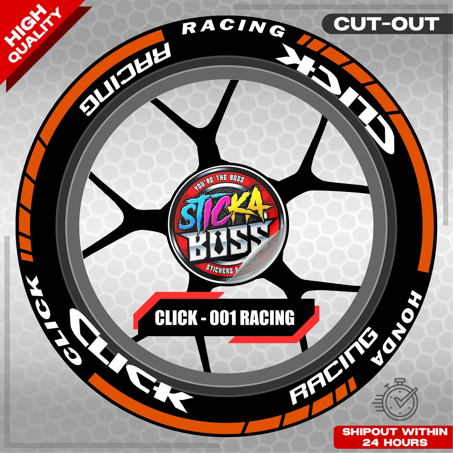 CLICK 125 / 150 / 160 MAGS STICKER SET ( 2 MAGS ) - 001 RACING | VINYL WATERPROOF CUT-OUT DECALS
