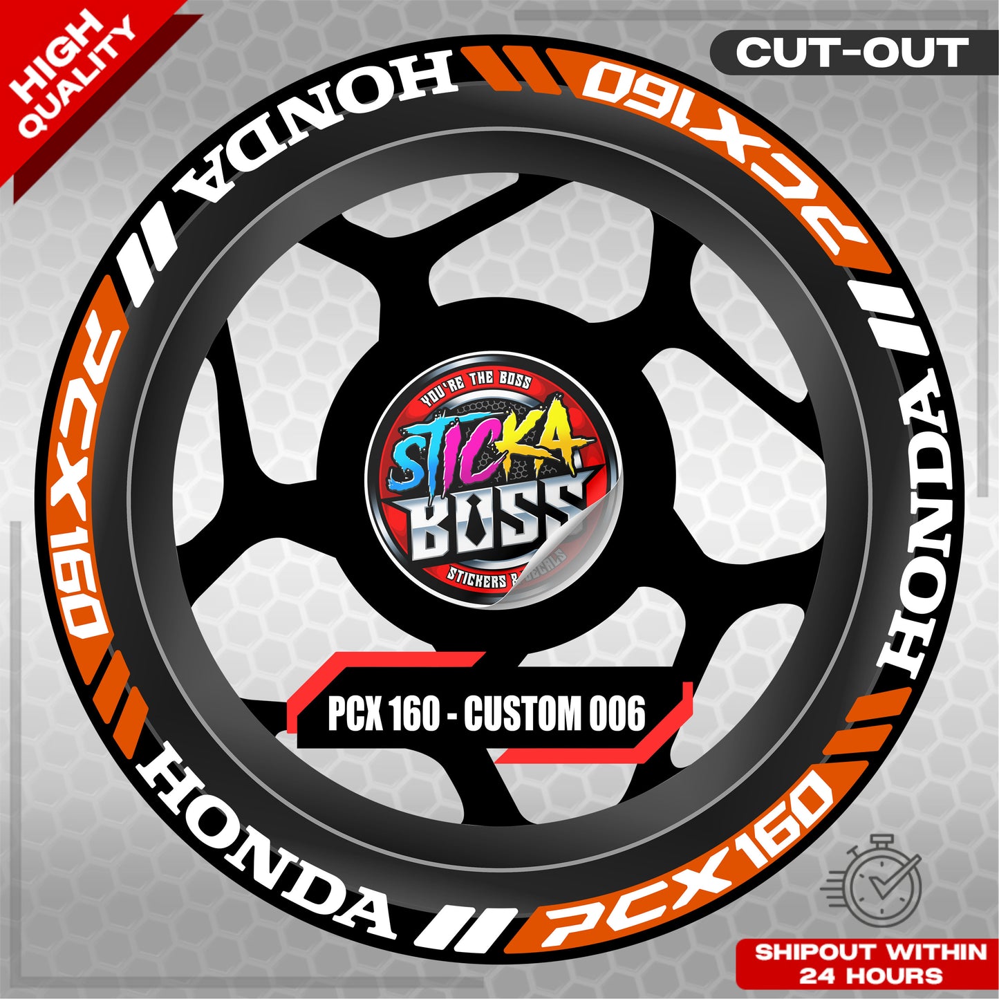 PCX 160 MAG STICKER SET ( 2 MAGS ) - CUSTOM 006 | VINYL WATERPROOF CUT-OUT DECALS